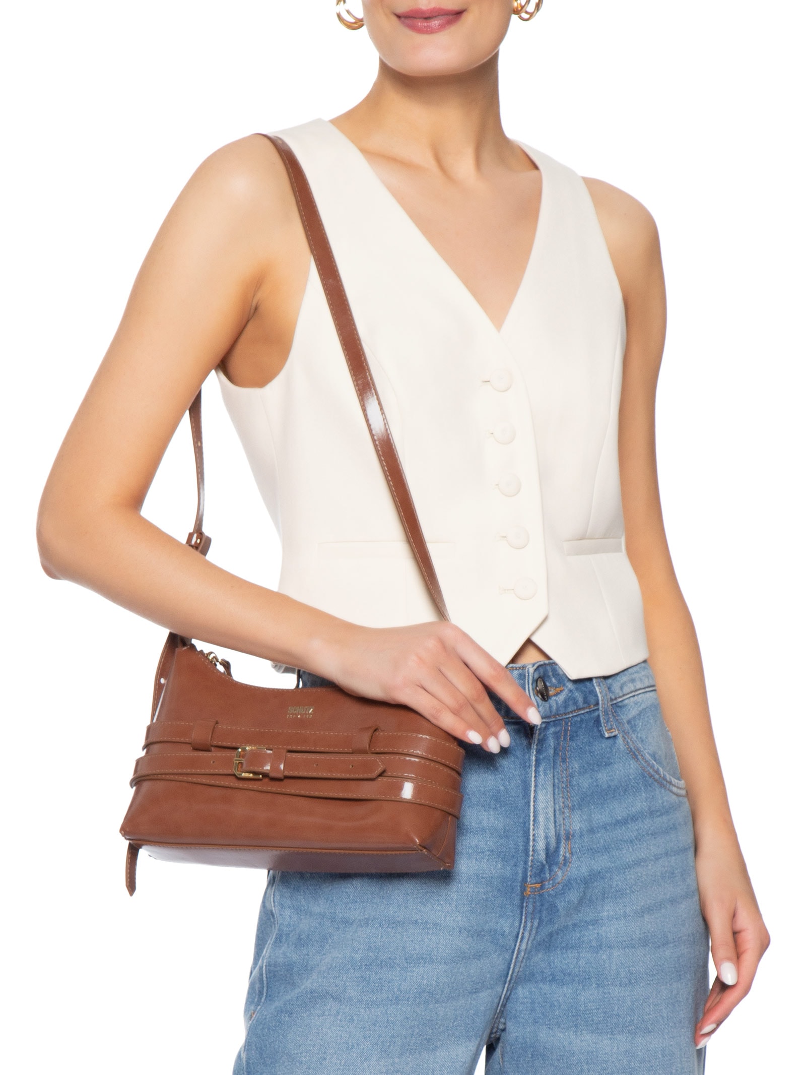 Bolsa Feminina Tiracolo Pequena Marrom Schutz