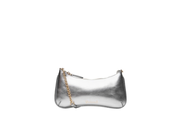 Bolsa Feminina Tiracolo Pequena Napa Oil Metal - Prateado