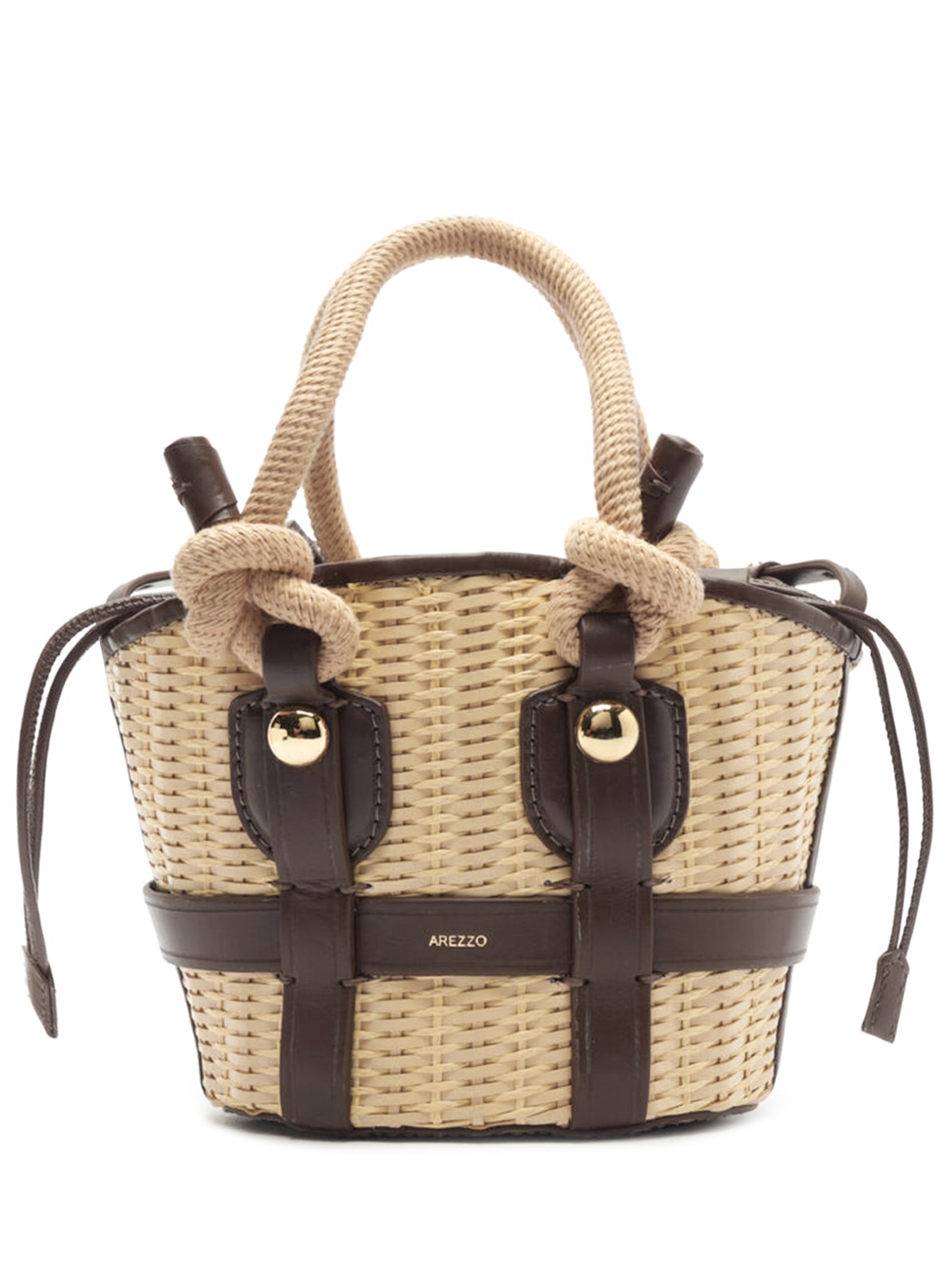 Bolsa Feminina Tiracolo Pequena Palha Bege Arezzo + Lenny Niemeyer