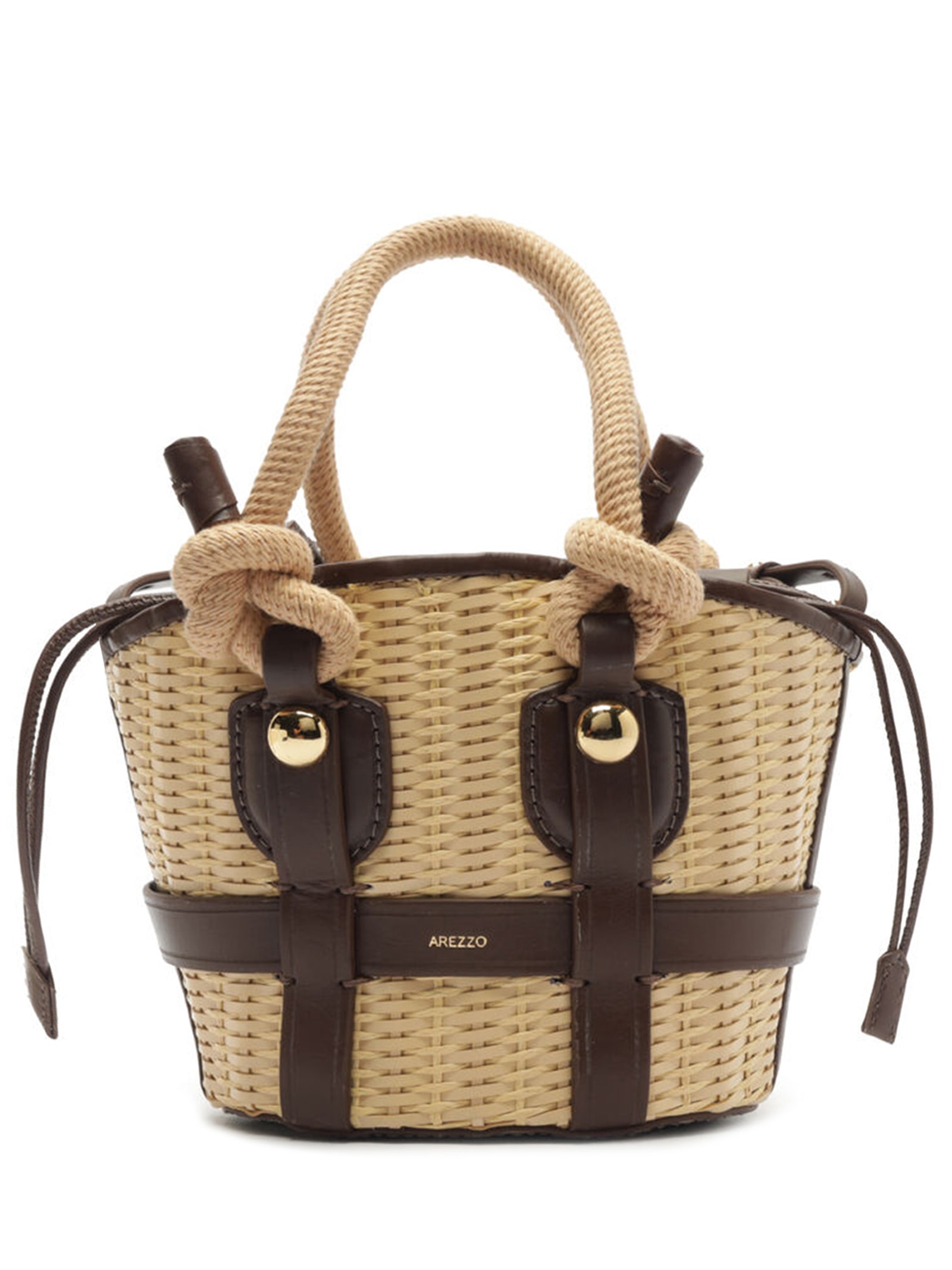 Bolsa Feminina Tiracolo Pequena Palha Bege Arezzo + Lenny Niemeyer