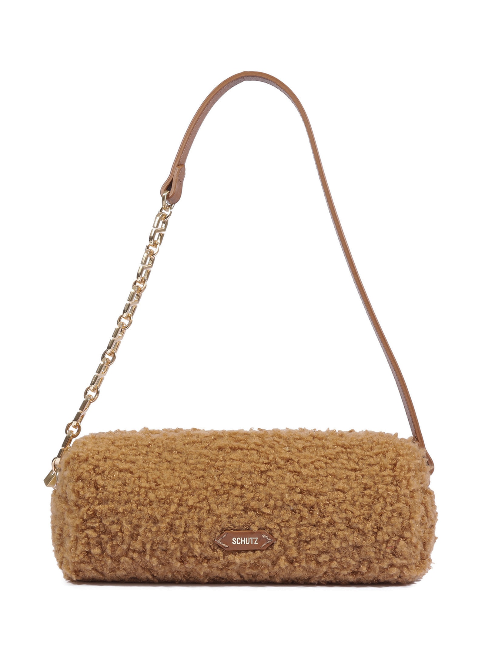 Bolsa Feminina Tiracolo Pequena Pele Marrom Schutz