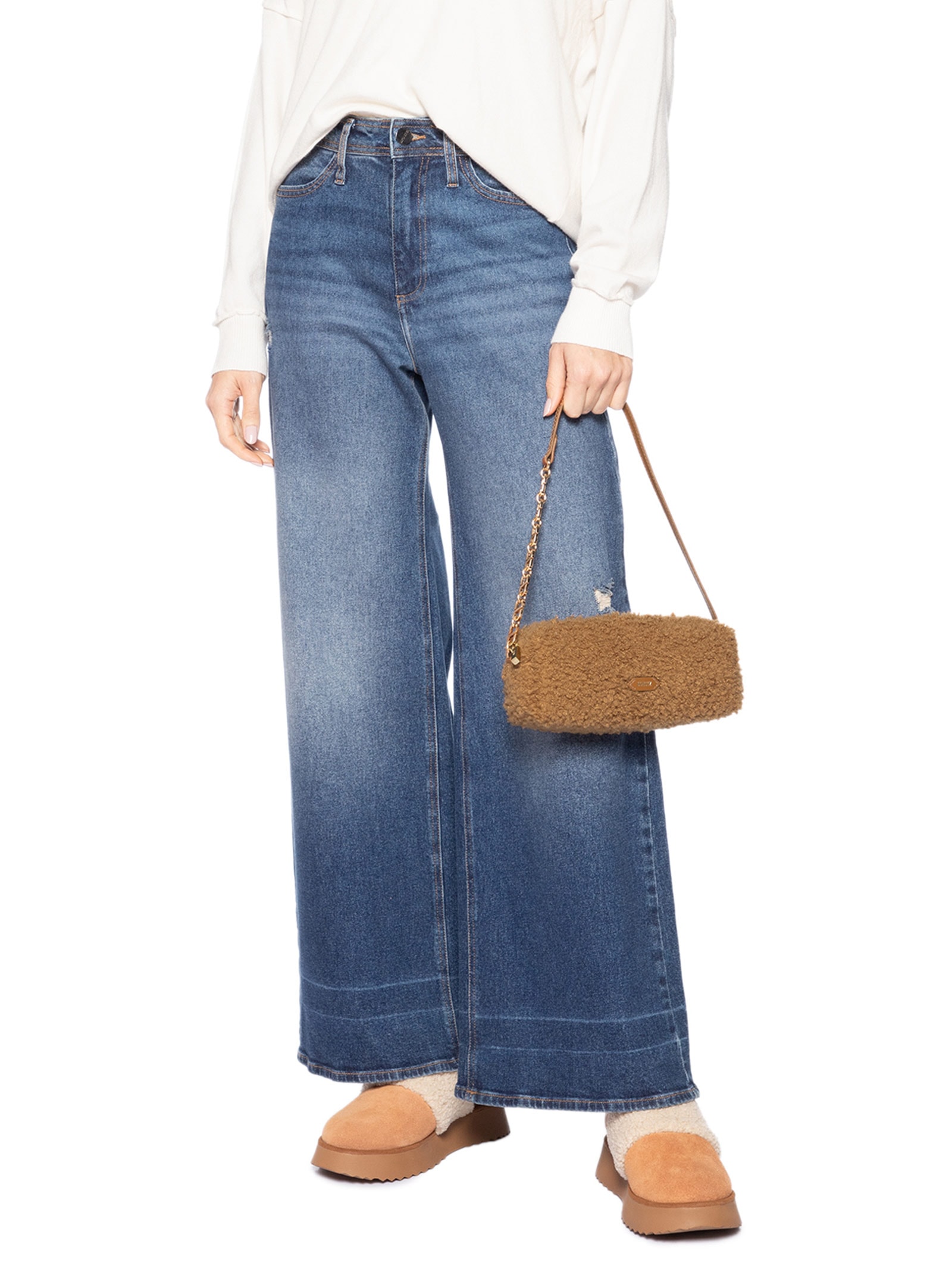 Bolsa Feminina Tiracolo Pequena Pele Marrom Schutz