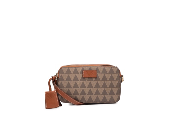 Bolsa Feminina Tiracolo Pequena Triangle - Cinza