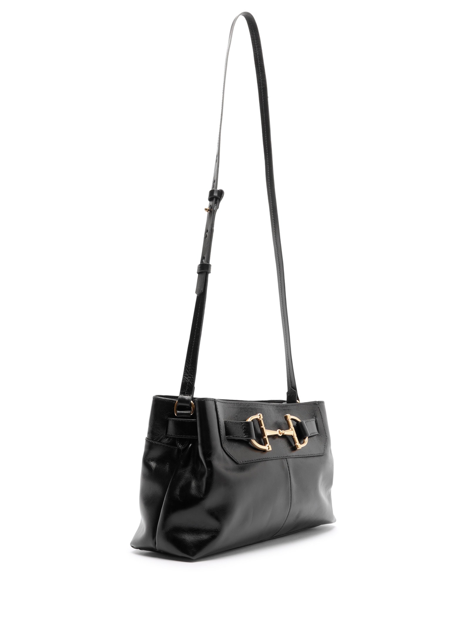 Bolsa Feminina Tiracolo Preta Couro Média Bridão Preto Arezzo