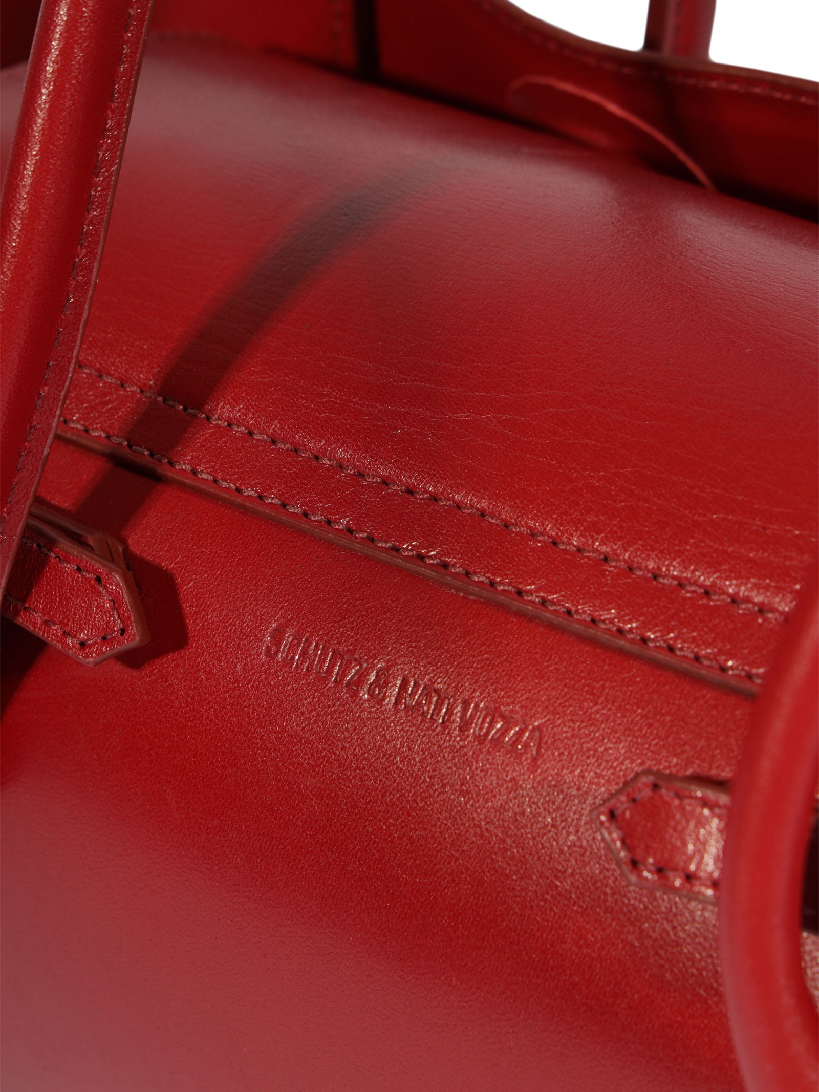 Bolsa Feminina Tiracolo Sofia Média Couro Vermelho Schutz + Nati Vozza