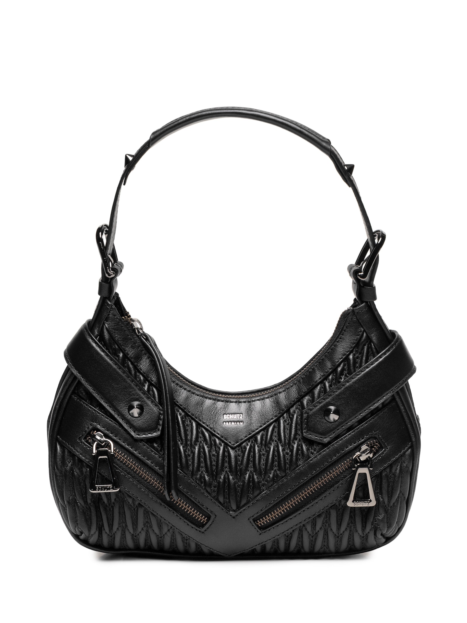 Bolsa Feminina Tiracolo Suki Média Couro Preto Schutz