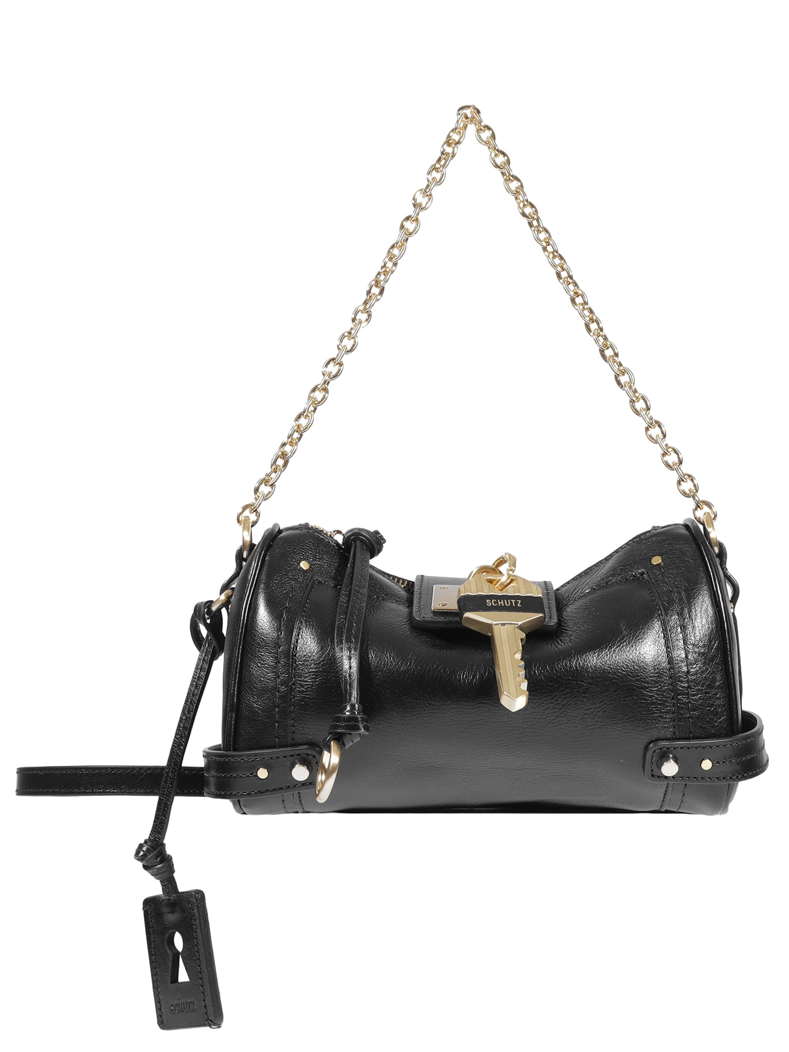 Bolsa Feminina Tiracolo The Secret Couro Pequena Preto Schutz