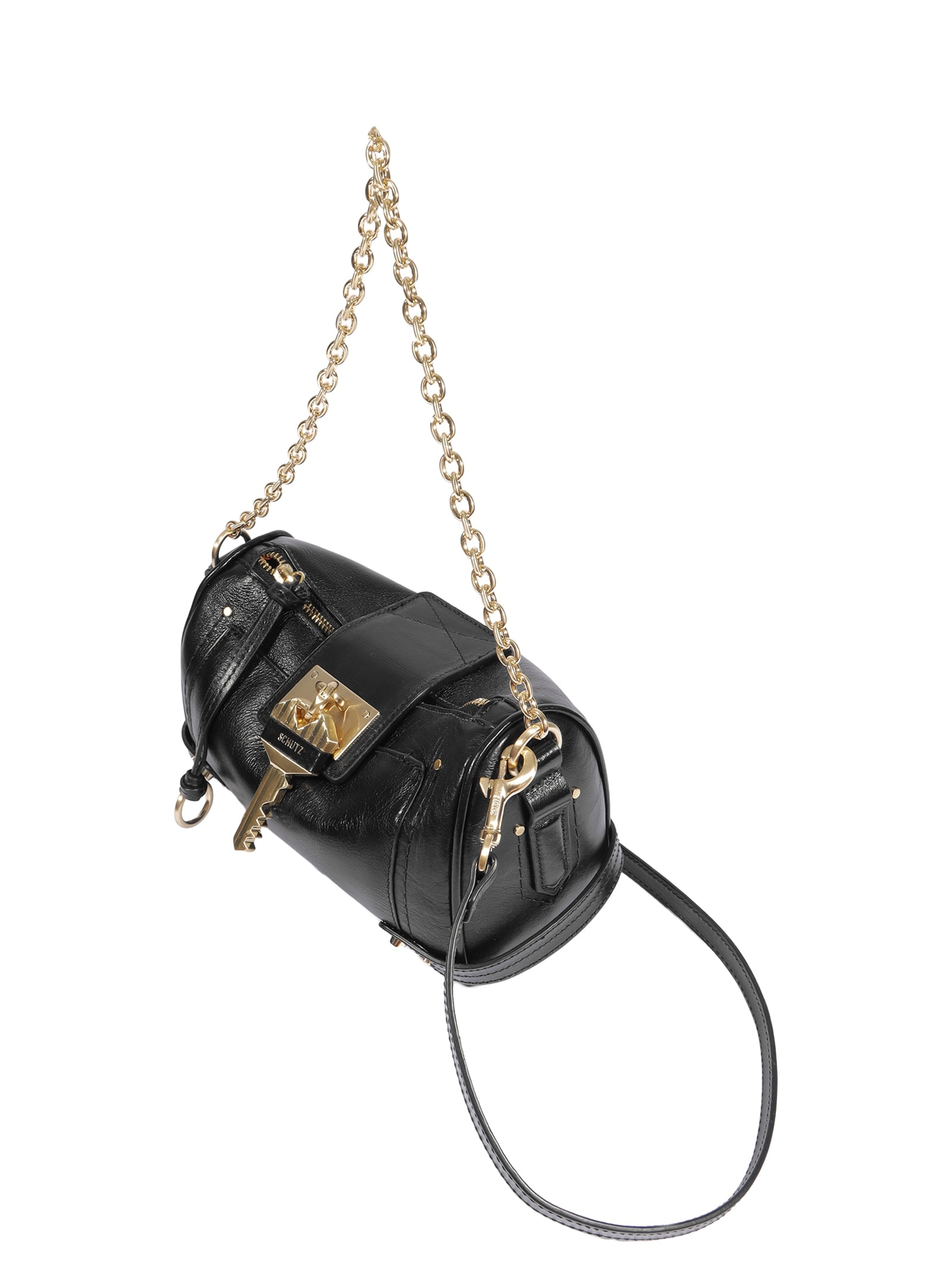 Bolsa Feminina Tiracolo The Secret Couro Pequena Preto Schutz