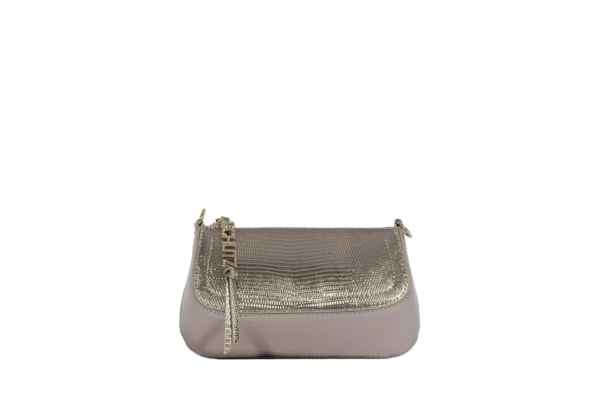Bolsa Feminina Tiracolo Tina Croco Pequena - Prateado