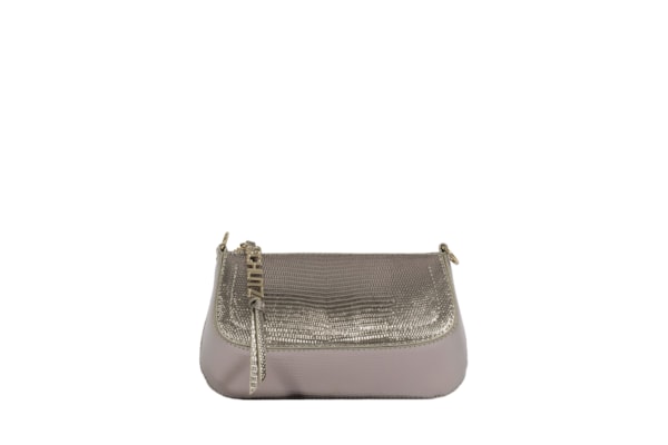 Bolsa Feminina Tiracolo Tina Croco Pequena - Prateado
