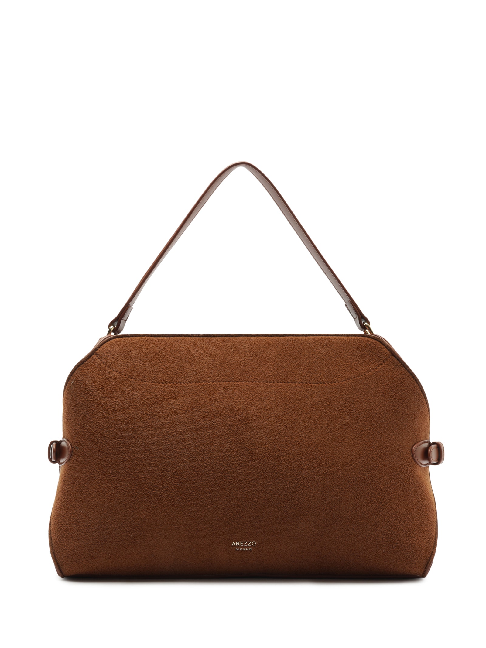 Bolsa Feminina Tote Camurça Grande Tiras Laterais Marrom Arezzo