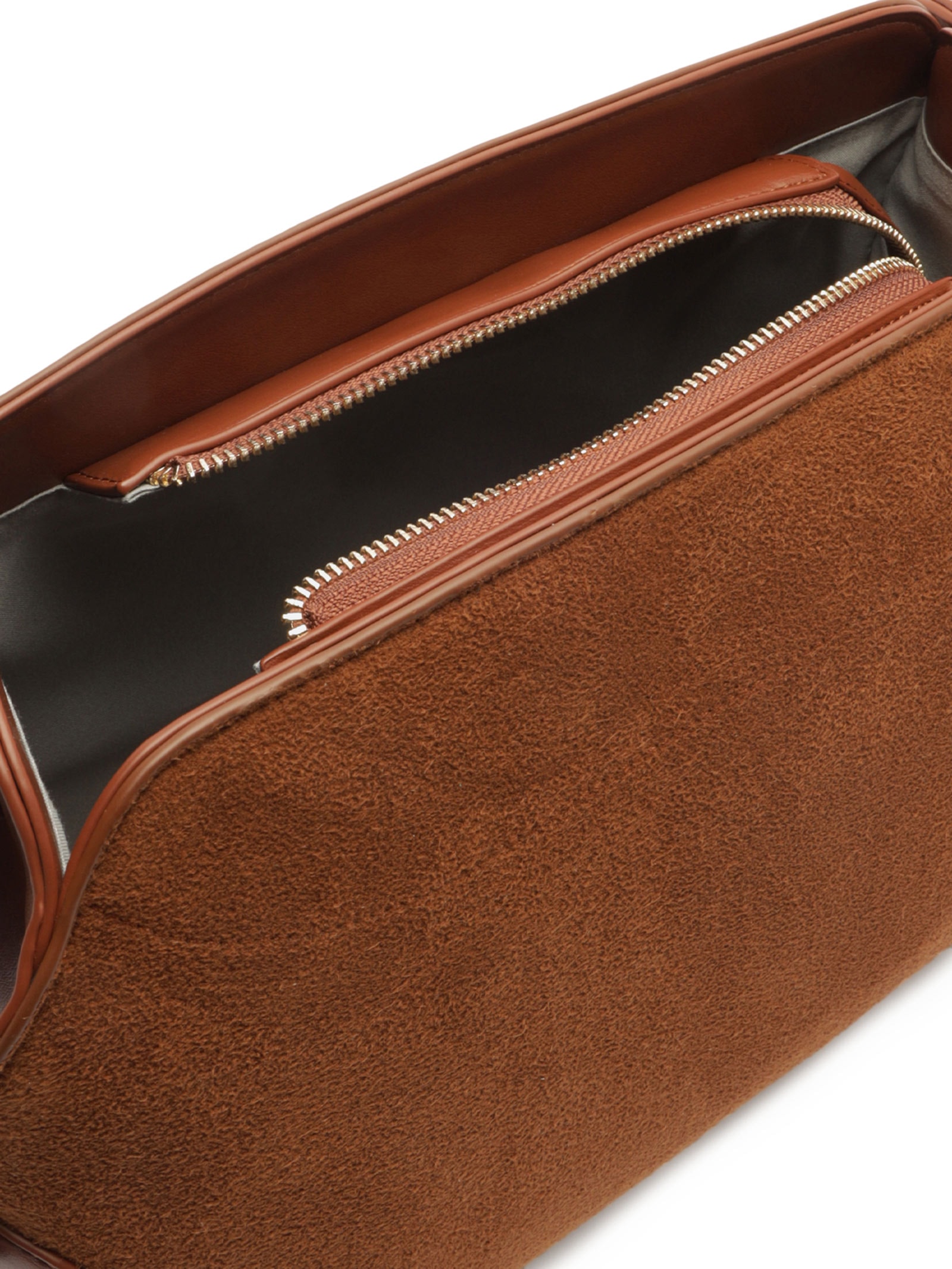 Bolsa Feminina Tote Camurça Grande Tiras Laterais Marrom Arezzo