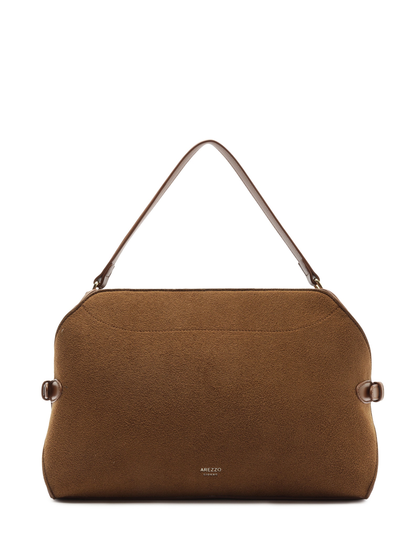 Bolsa Feminina Tote Camurça Grande Tiras Laterais Marrom Arezzo