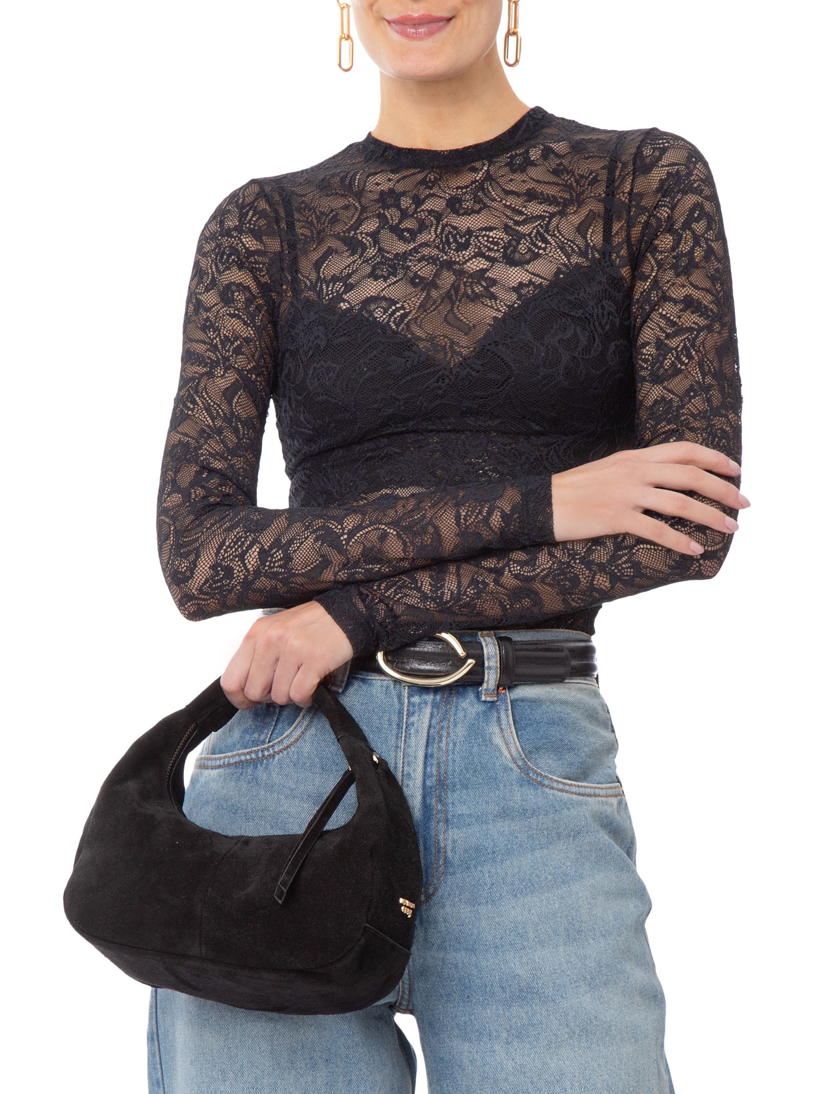 Bolsa Feminina Tote Com Enfeite Easy Preto Lança Perfume