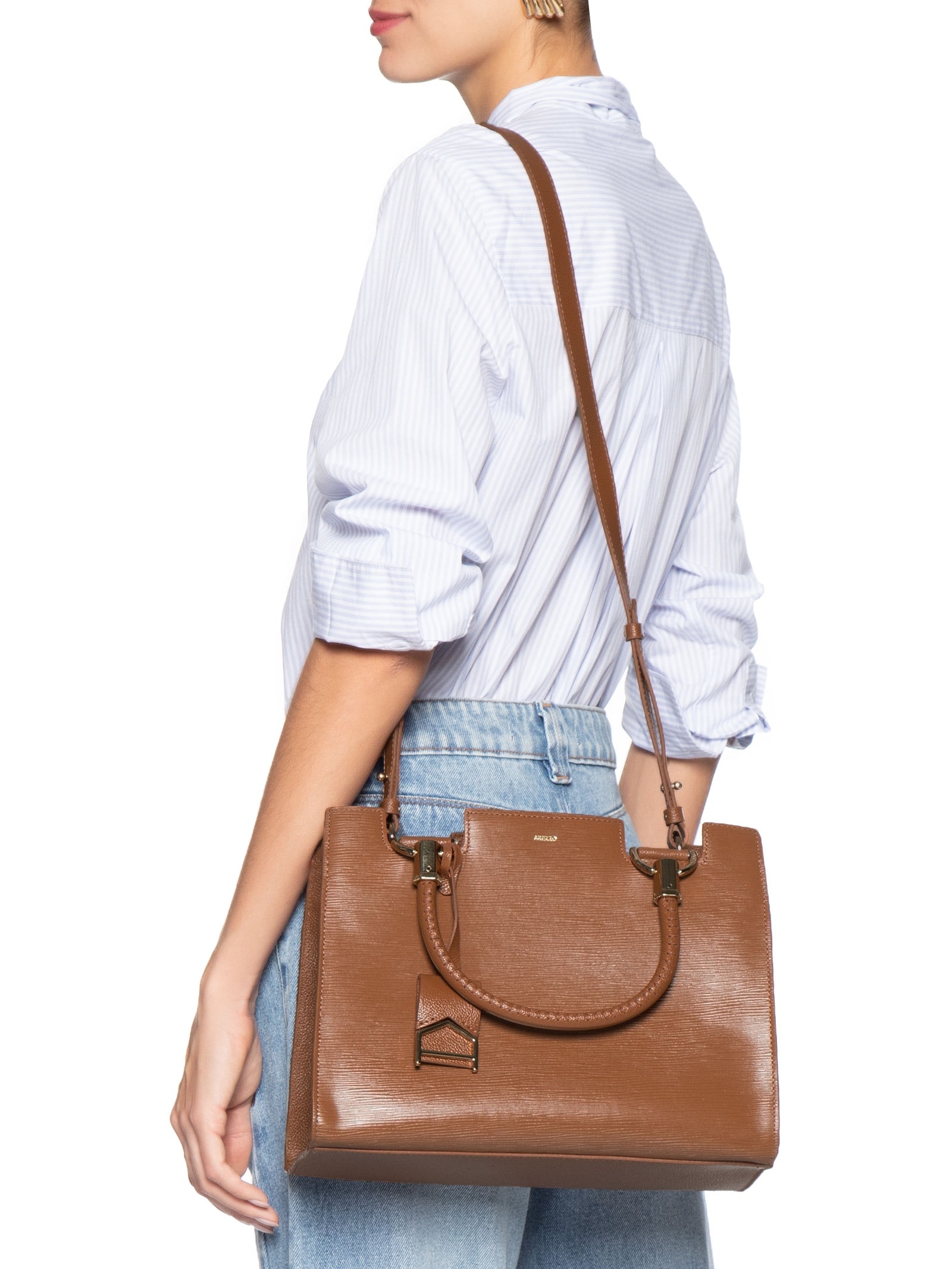 Bolsa Feminina Tote Couro Grande Marrom Arezzo