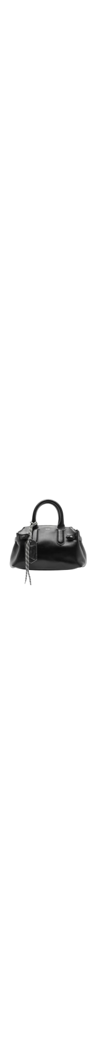 Bolsa Feminina Tote Couro Média Bag Charm Metal - Preto