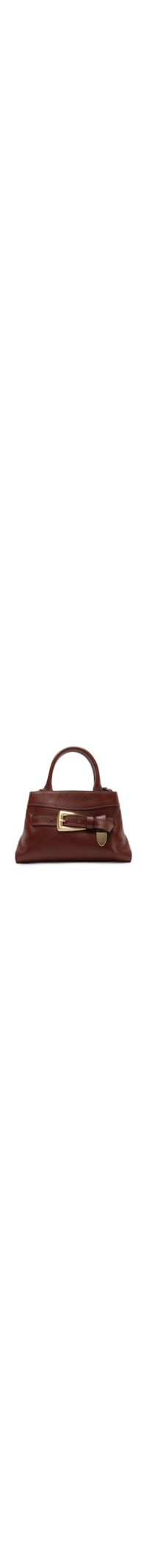 Bolsa Feminina Tote Couro Média Fivela Dourada - Marrom
