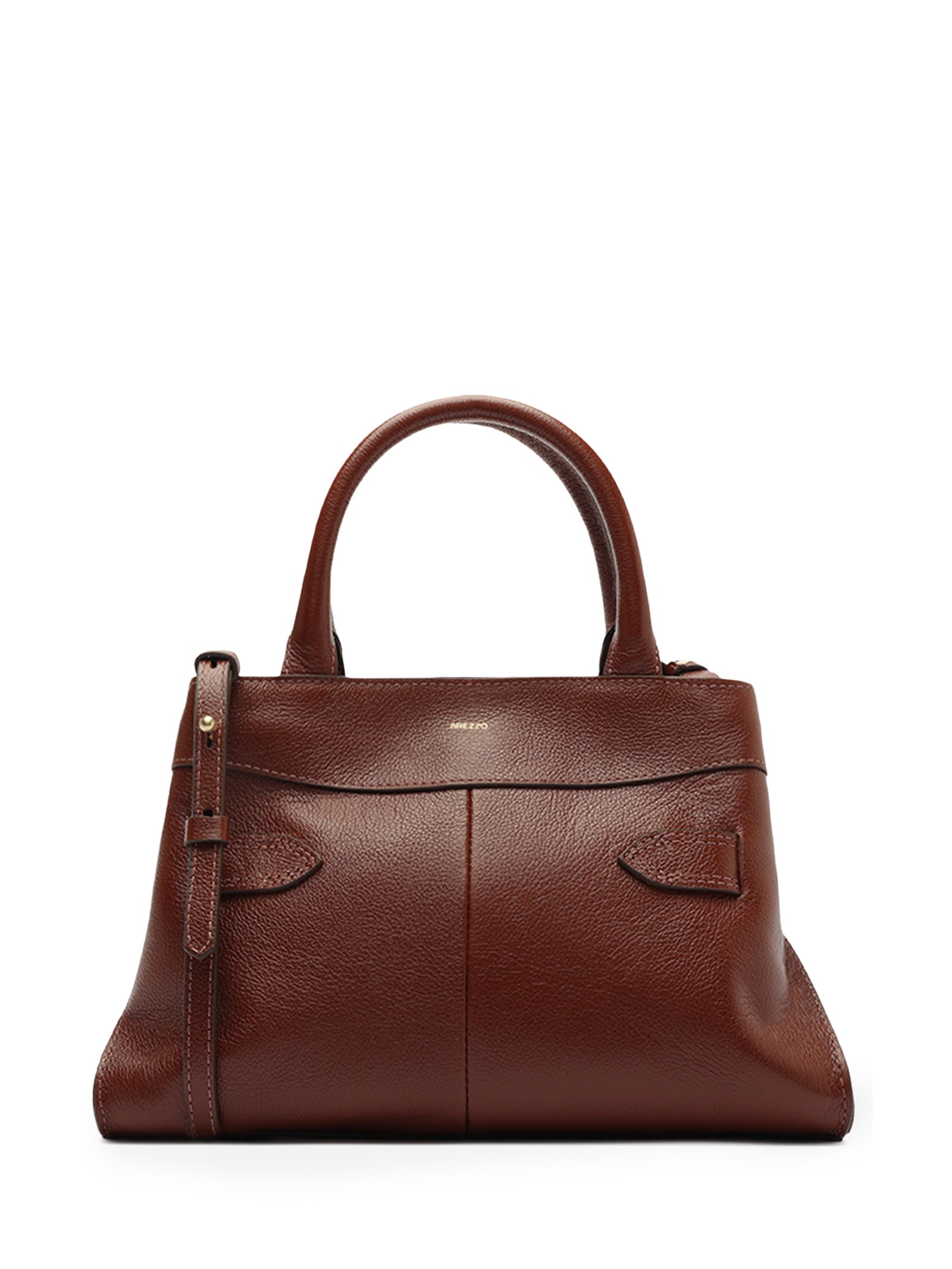Bolsa Feminina Tote Couro Média Fivela Dourada Marrom Arezzo