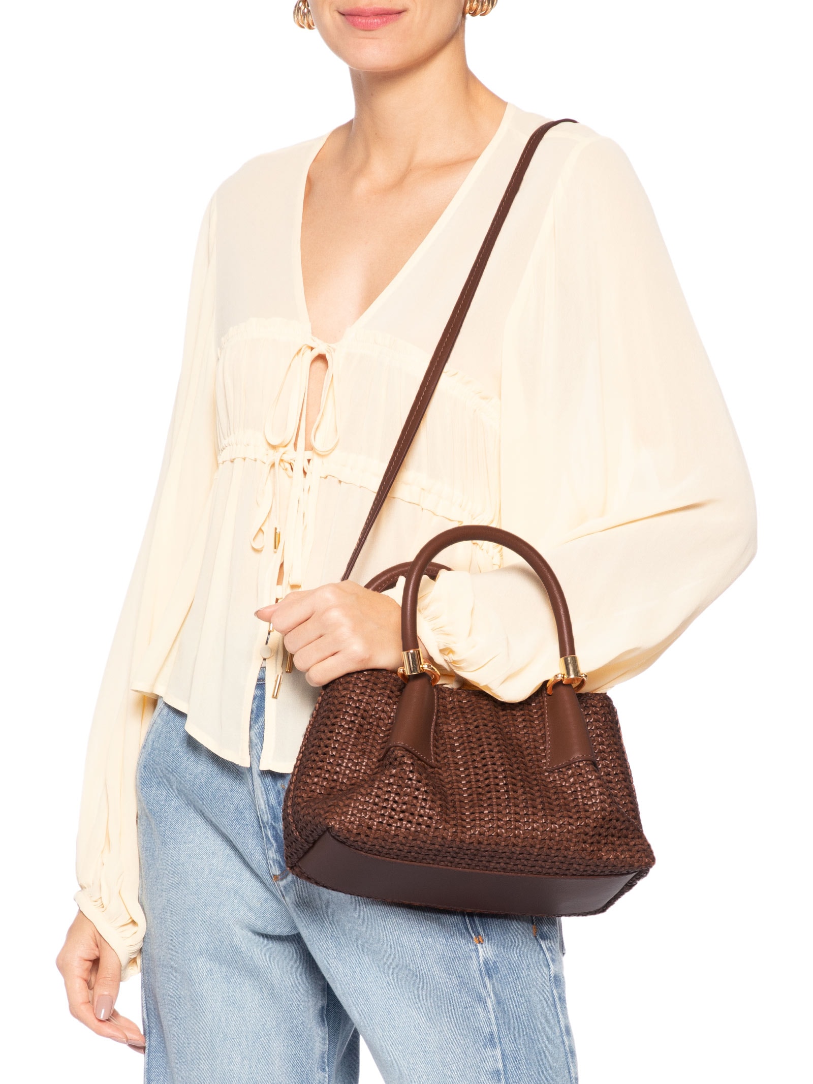 Bolsa Feminina Tote Couro Média Marrom Arezzo