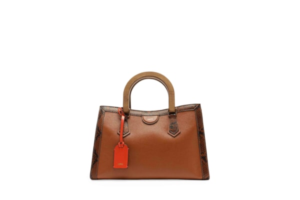 Bolsa Feminina Tote Couro Média Snake - Marrom