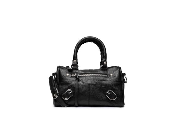 Bolsa Feminina Tote Couro Pequena Alça Tressê - Preto