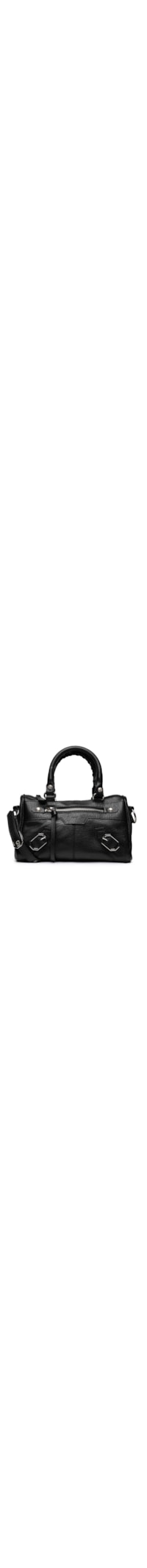 Bolsa Feminina Tote Couro Pequena Alça Tressê - Preto