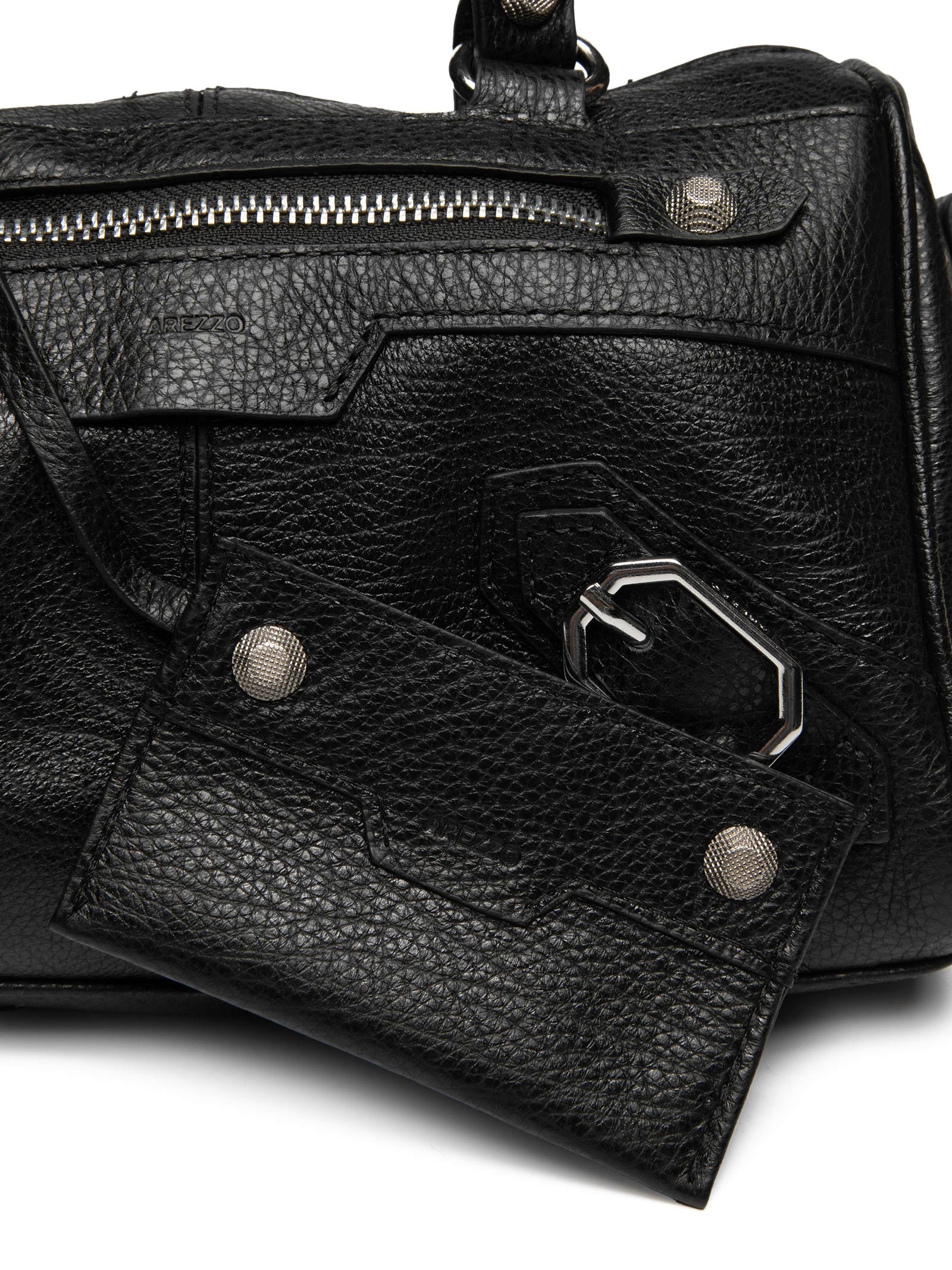 Bolsa Feminina Tote Couro Pequena Alça Tressê Preto Arezzo