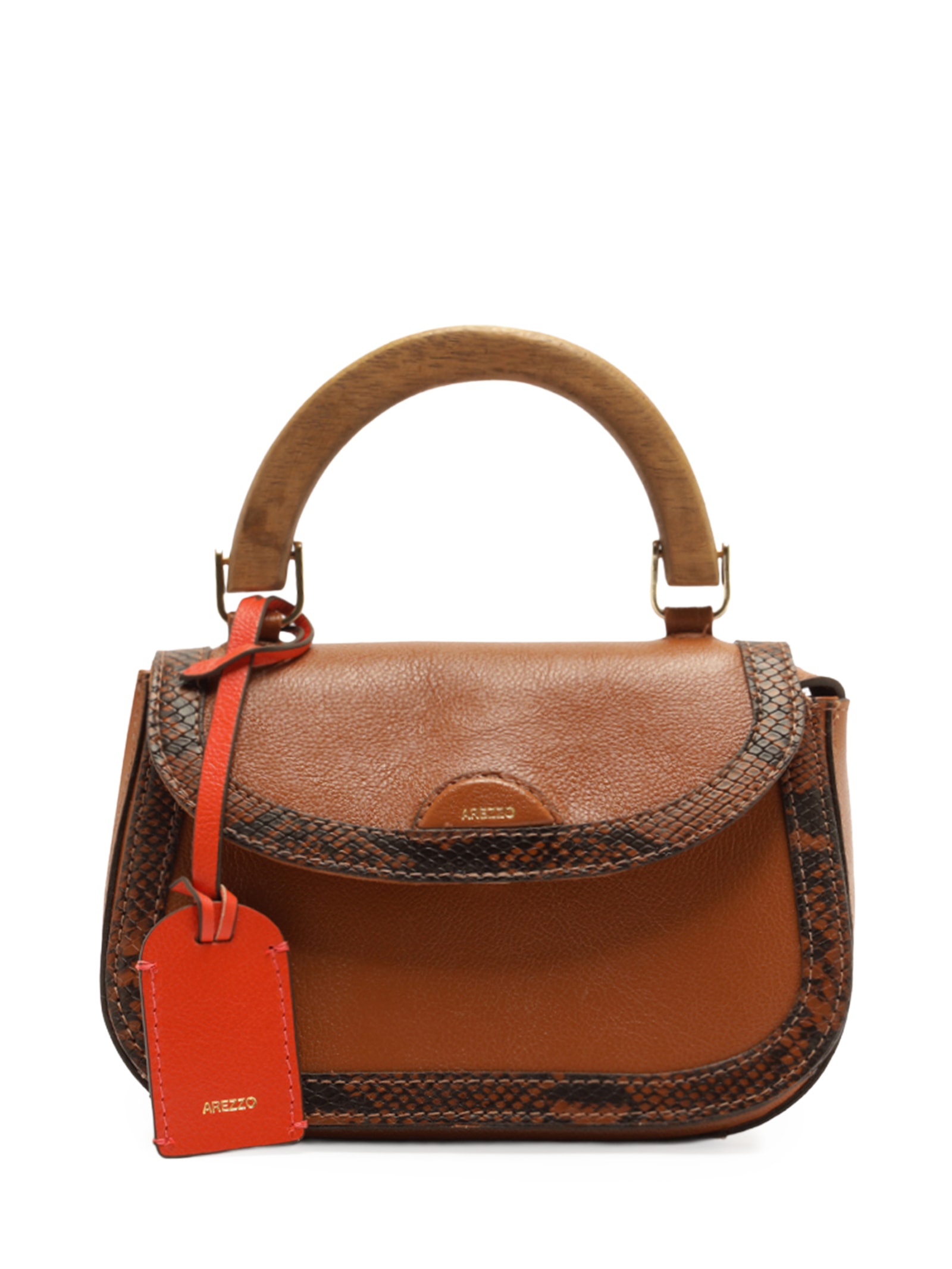Bolsa Feminina Tote Couro Pequena Snake Marrom Arezzo