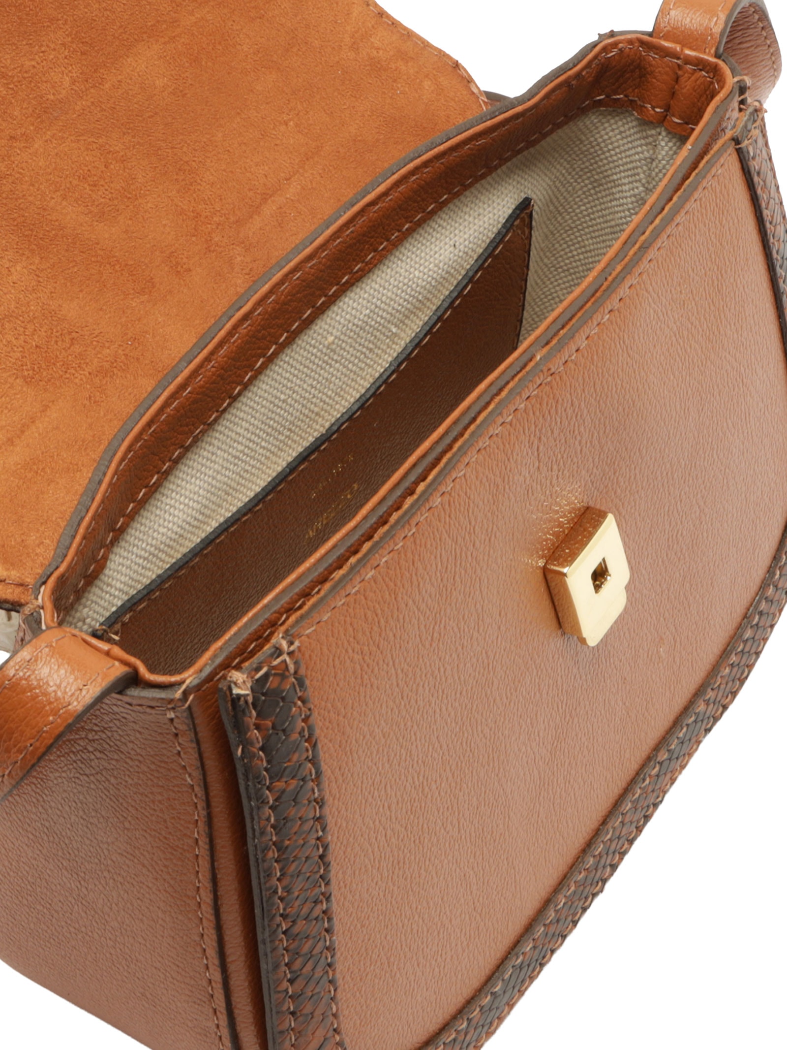 Bolsa Feminina Tote Couro Pequena Snake Marrom Arezzo