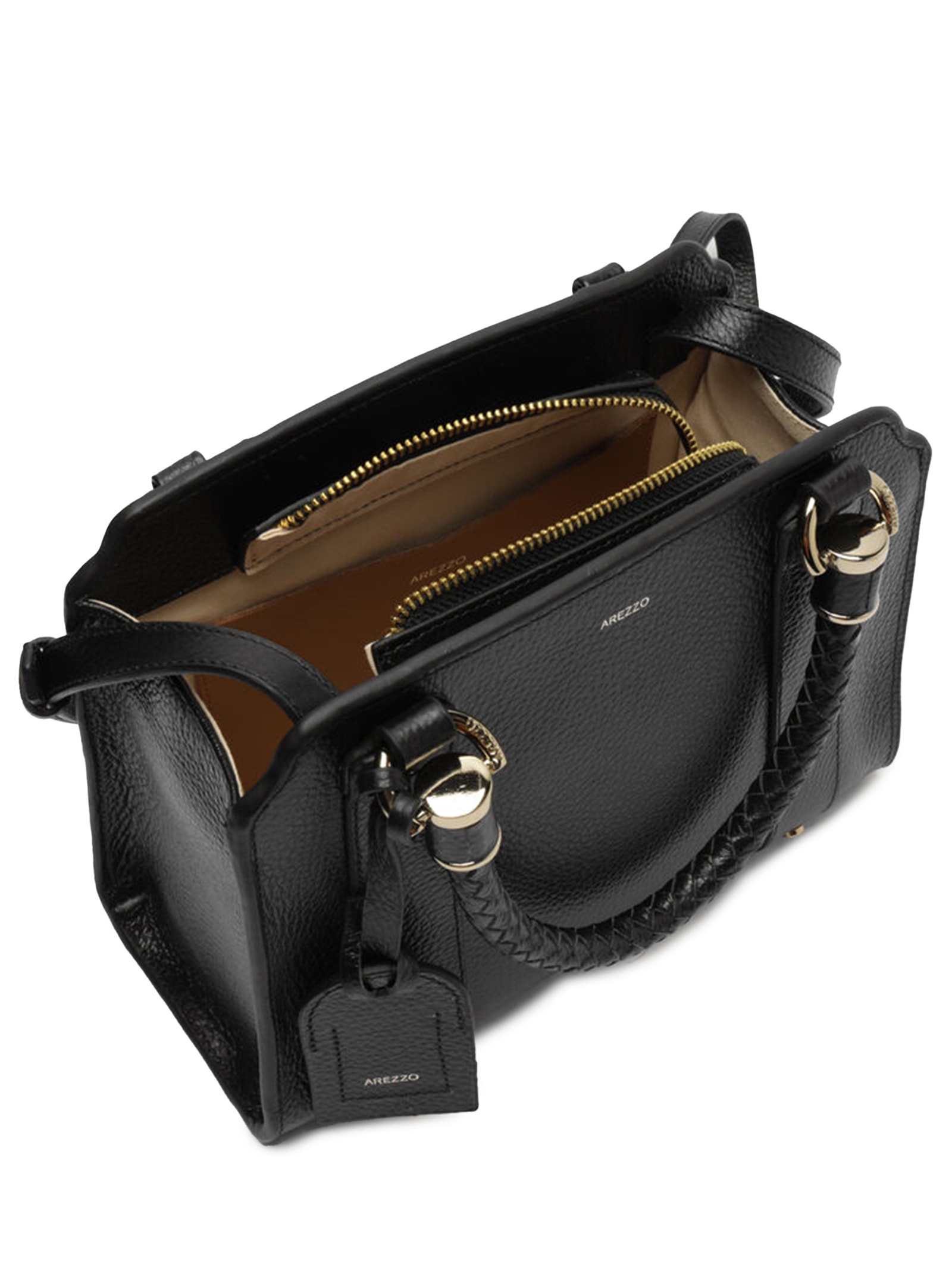 Bolsa Feminina Tote Couro Piazza Média Preto Arezzo