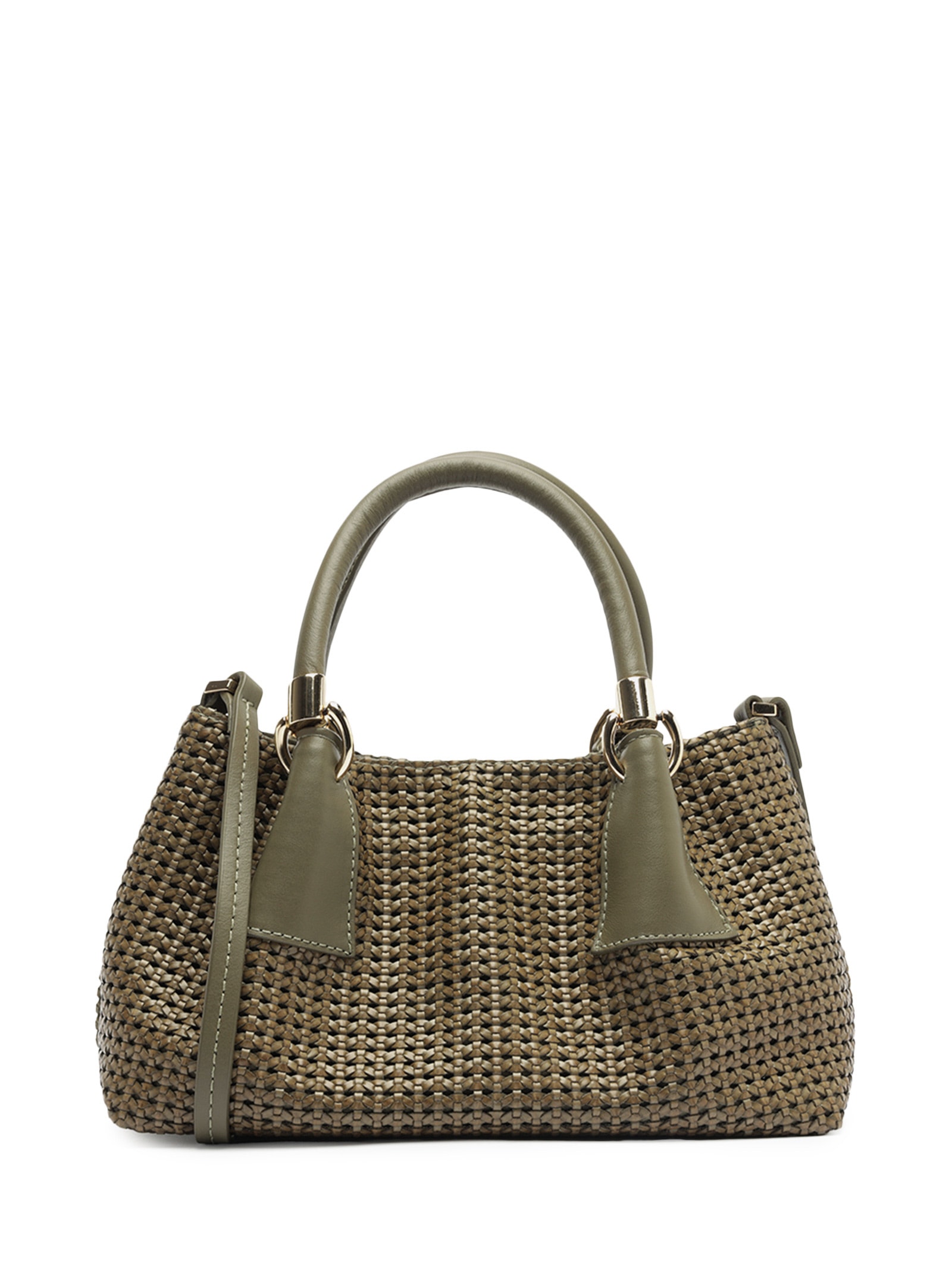 Bolsa Feminina Tote Couro Tramada Média Verde Arezzo