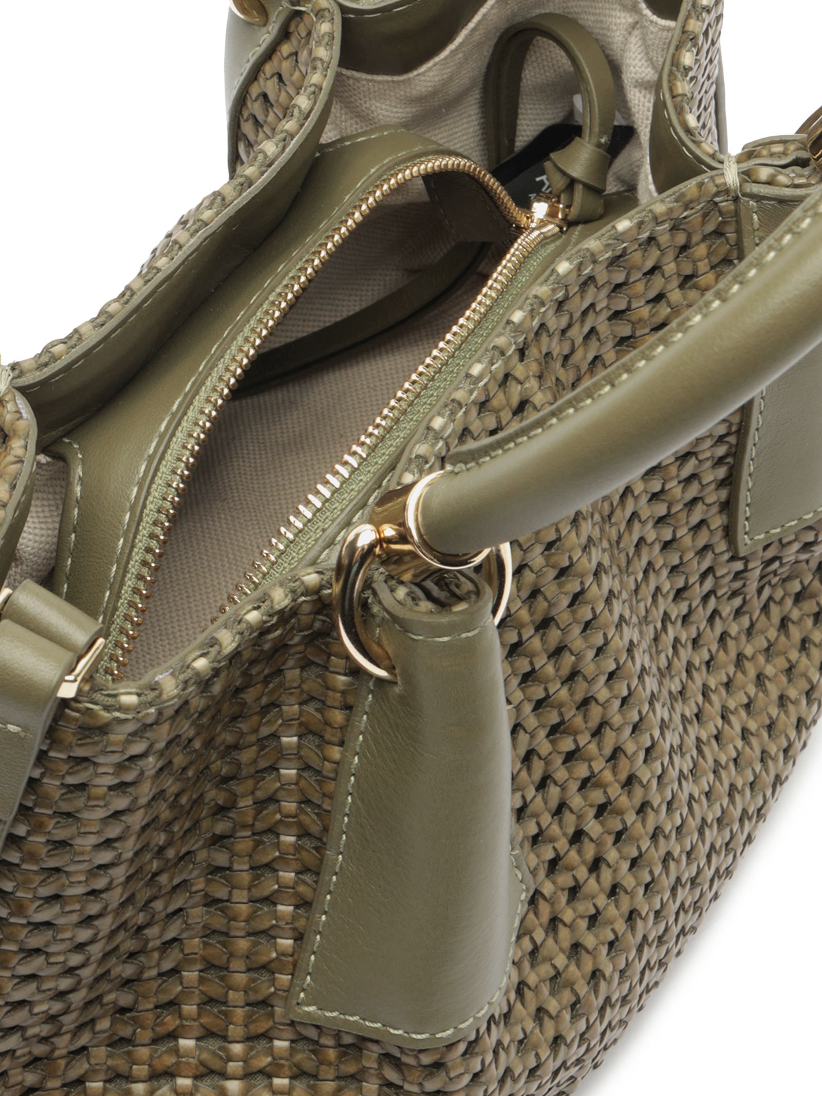 Bolsa Feminina Tote Couro Tramada Média Verde Arezzo