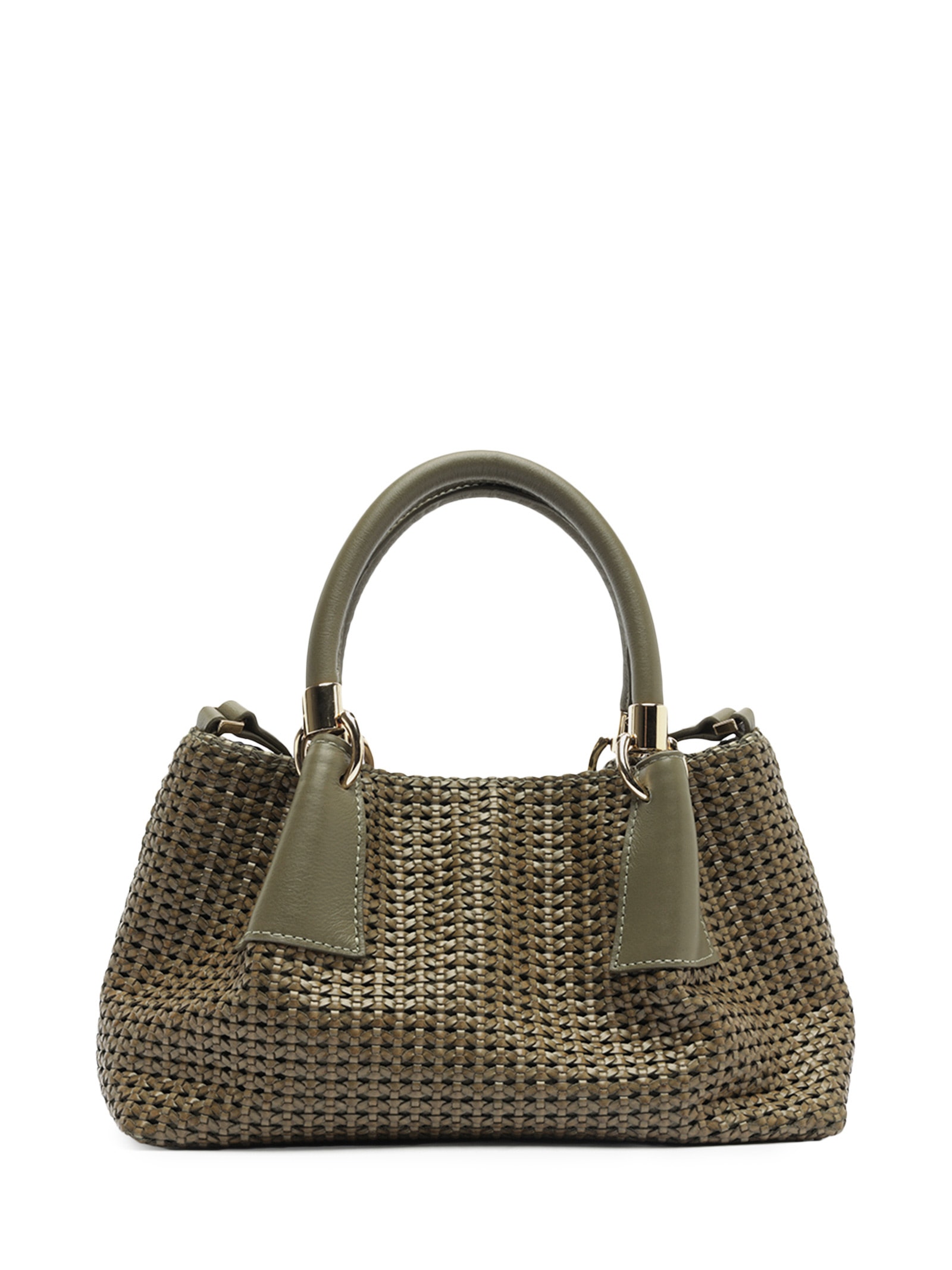 Bolsa Feminina Tote Couro Tramada Média Verde Arezzo