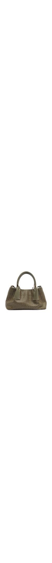 Bolsa Feminina Tote Couro Tramada Média - Verde