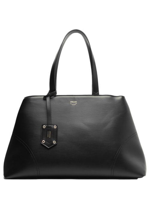 Bolsa Feminina Tote Grande Costuras Bag Charm – Preto