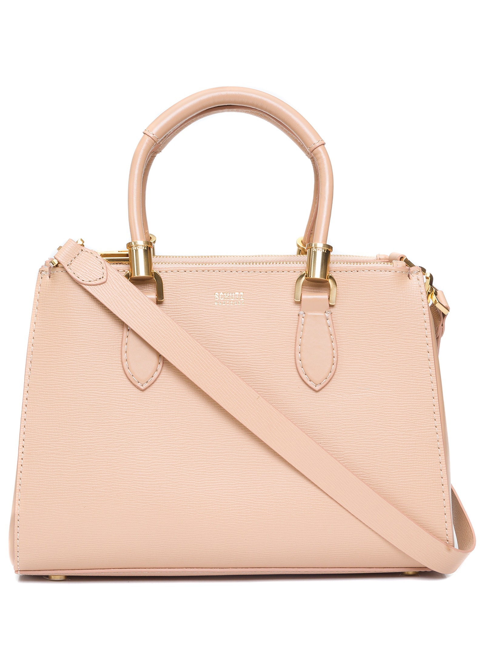 Bolsa Feminina Tote Grande New Lorena Couro Amendoa Bege Schutz