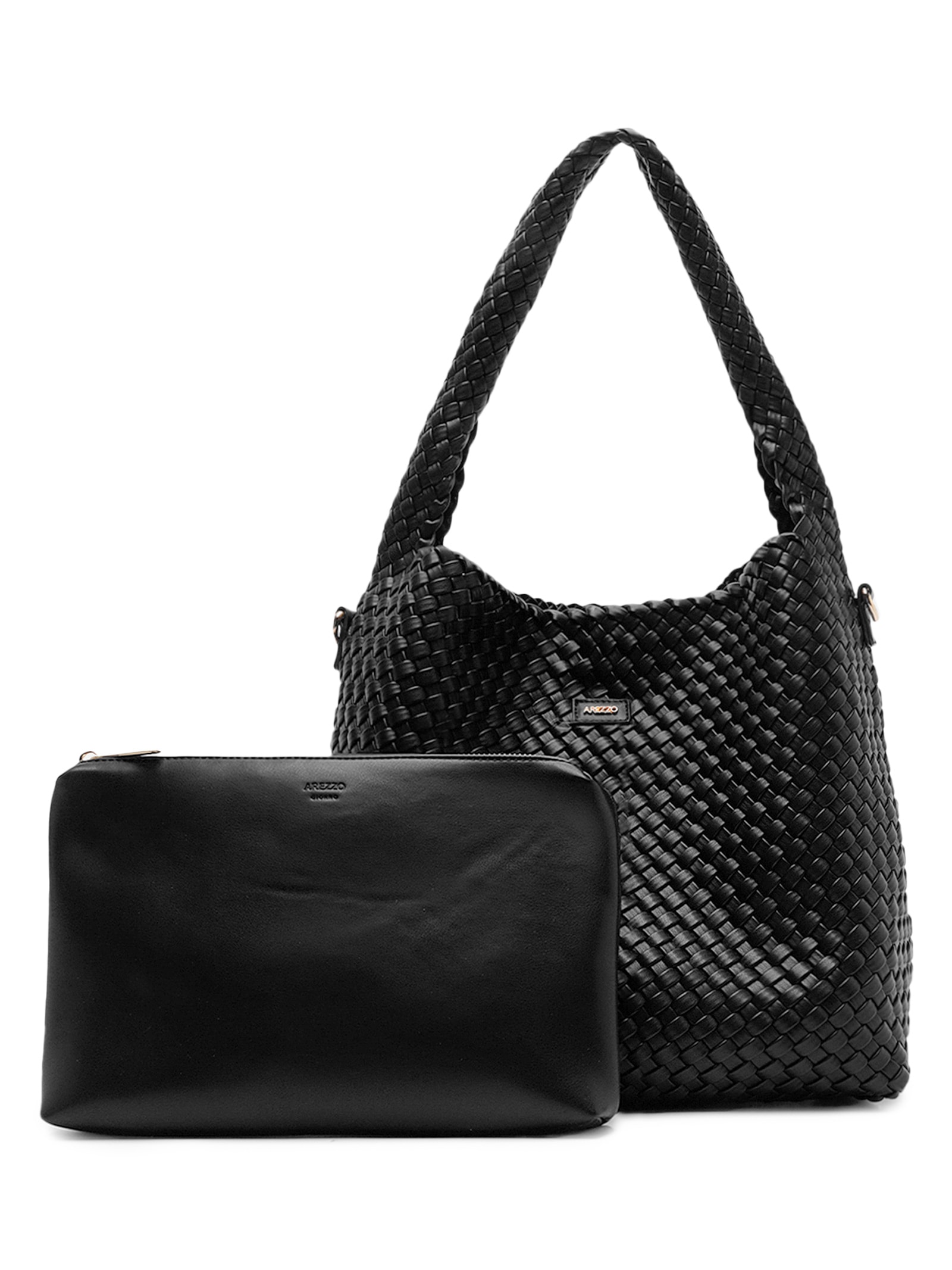 Bolsa Feminina Tote Grande Tramada Preto Arezzo