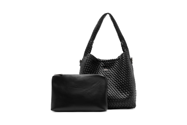 Bolsa Feminina Tote Grande Tramada - Preto