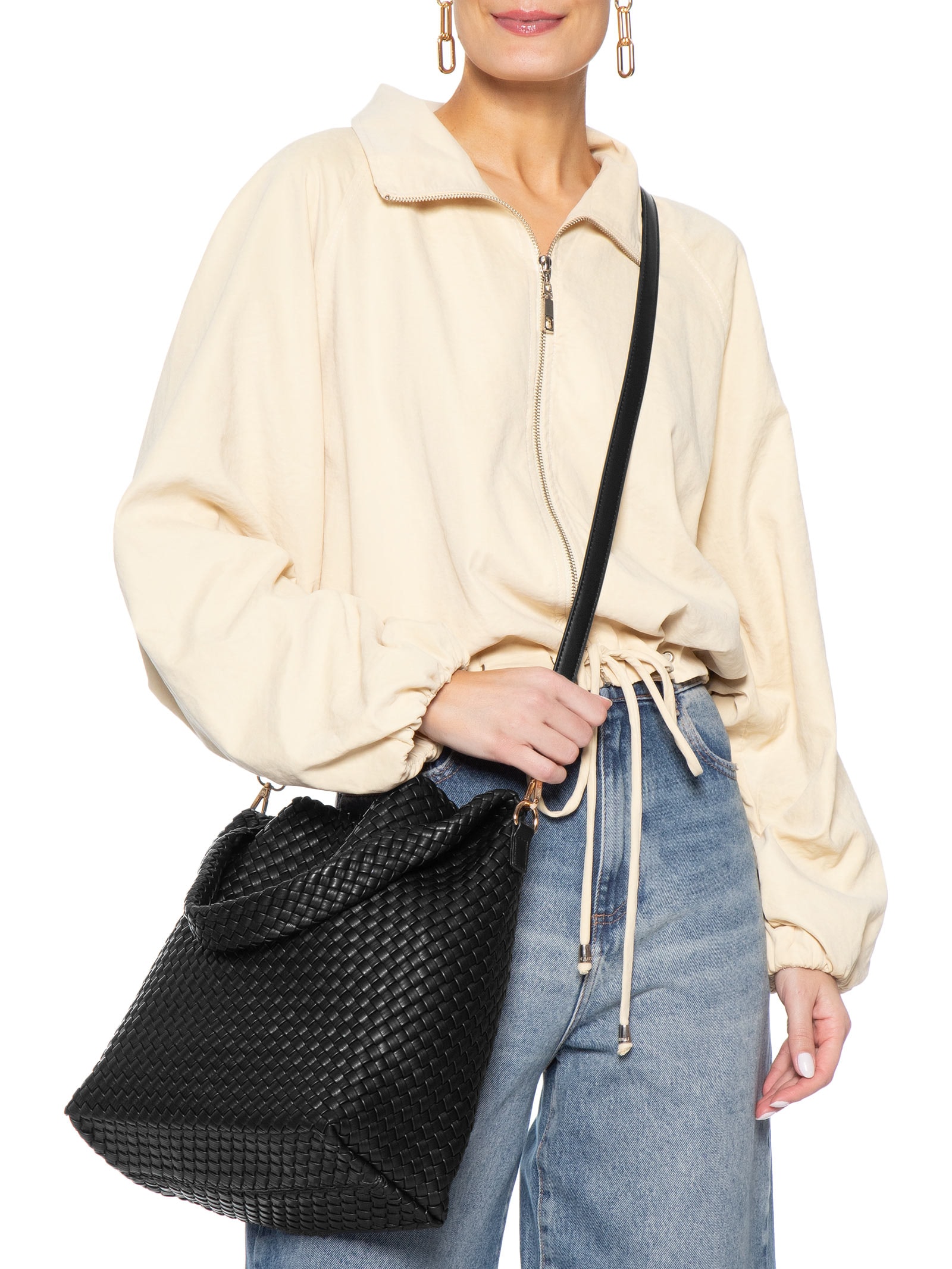 Bolsa Feminina Tote Grande Tramada Preto Arezzo