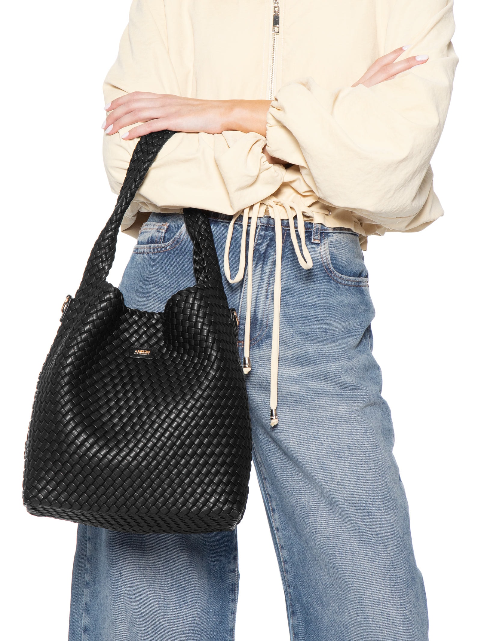 Bolsa Feminina Tote Grande Tramada Preto Arezzo