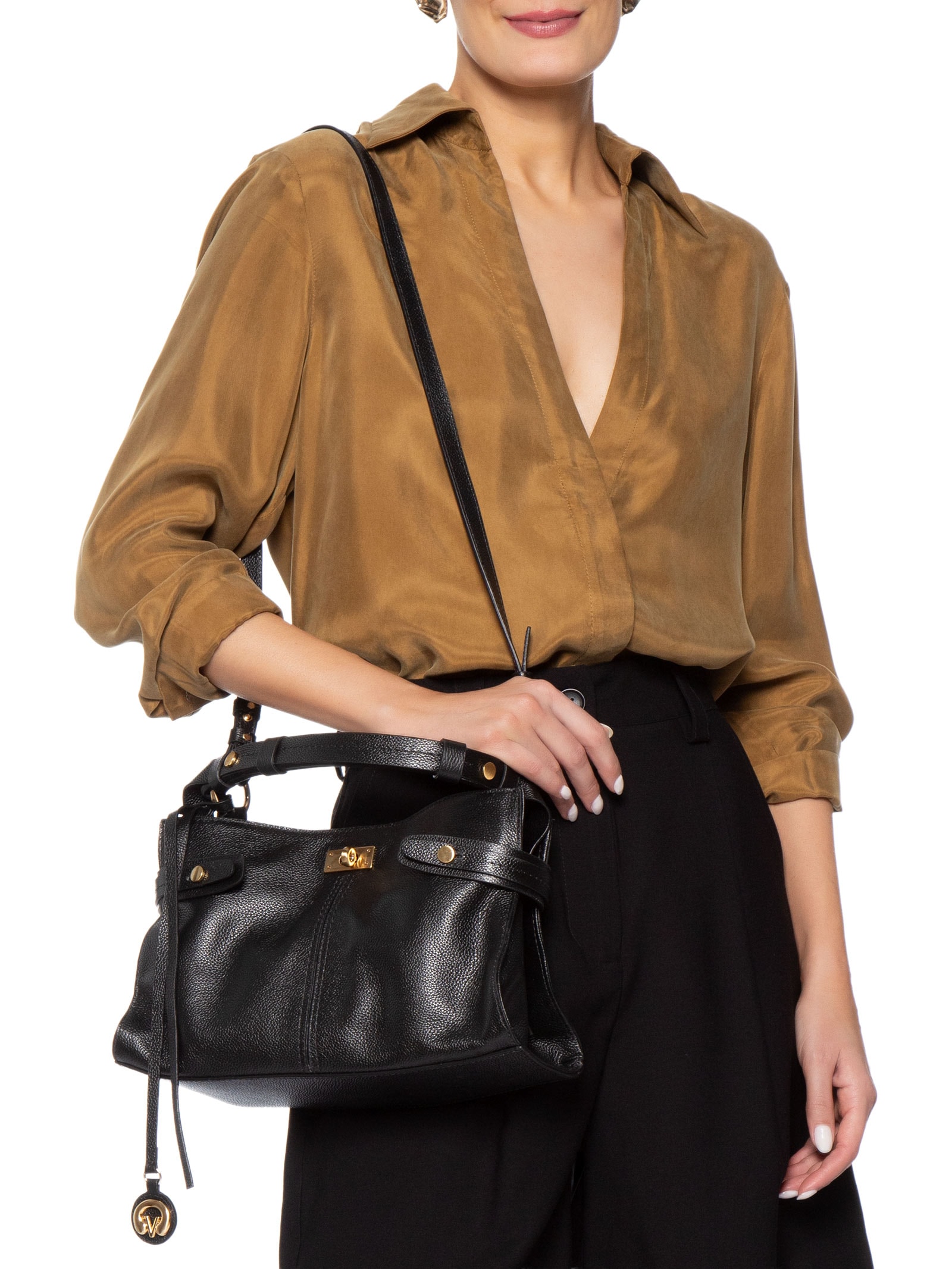 Bolsa Feminina Tote Jordan Média Preto Vicenza