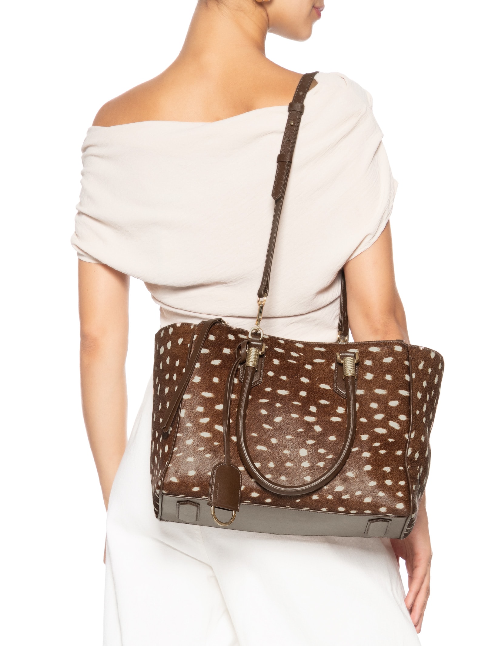 Bolsa Feminina Tote Lauren Couro Animal Print Schutz