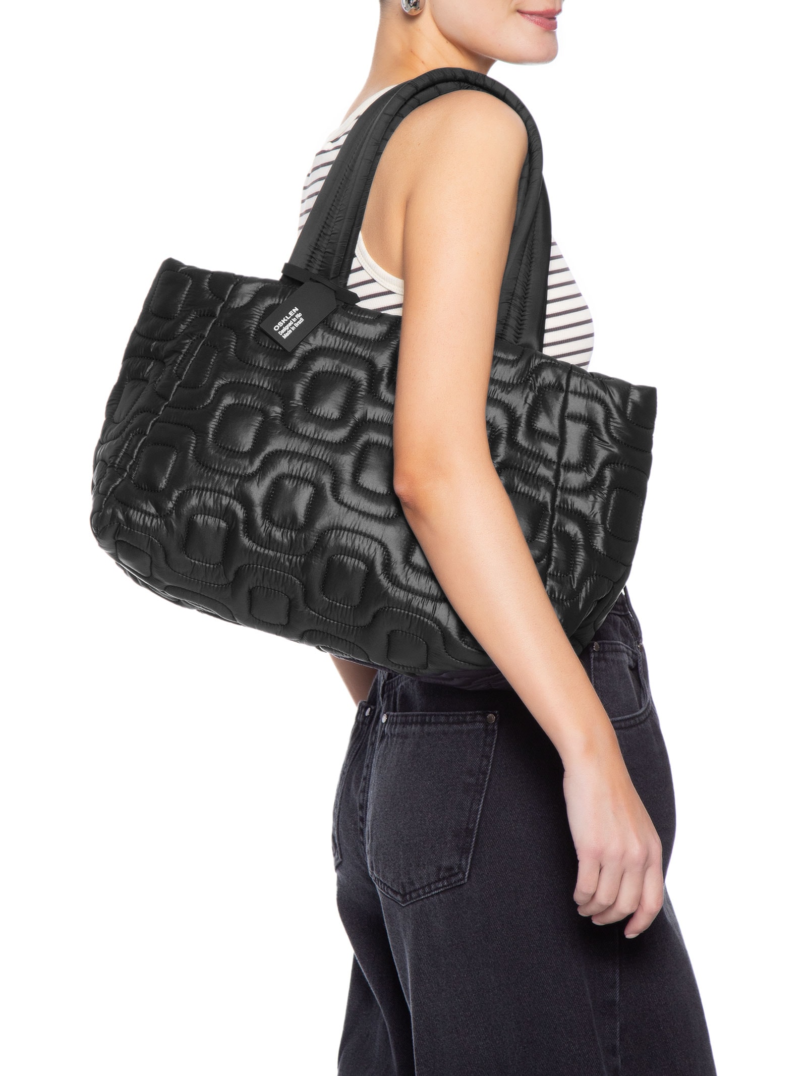Bolsa Feminina Tote Matelassê Calçadão Preto Osklen