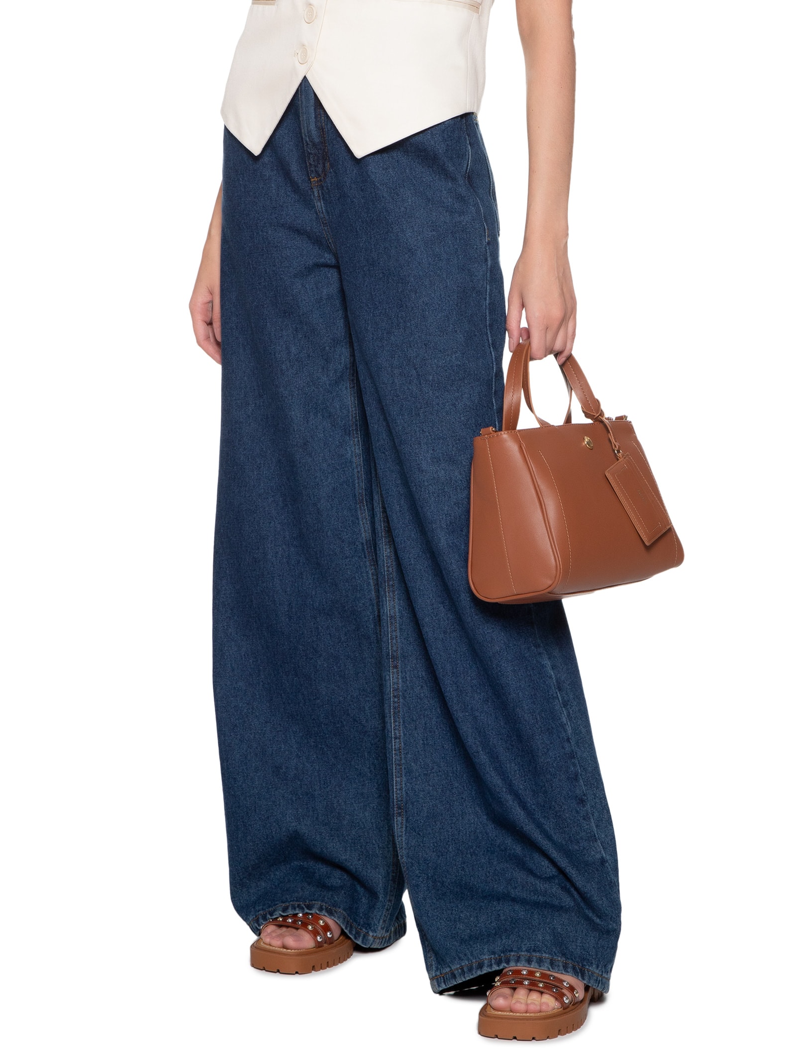 Bolsa Feminina Tote Média Com Porta Cartão - Anacapri - Marrom