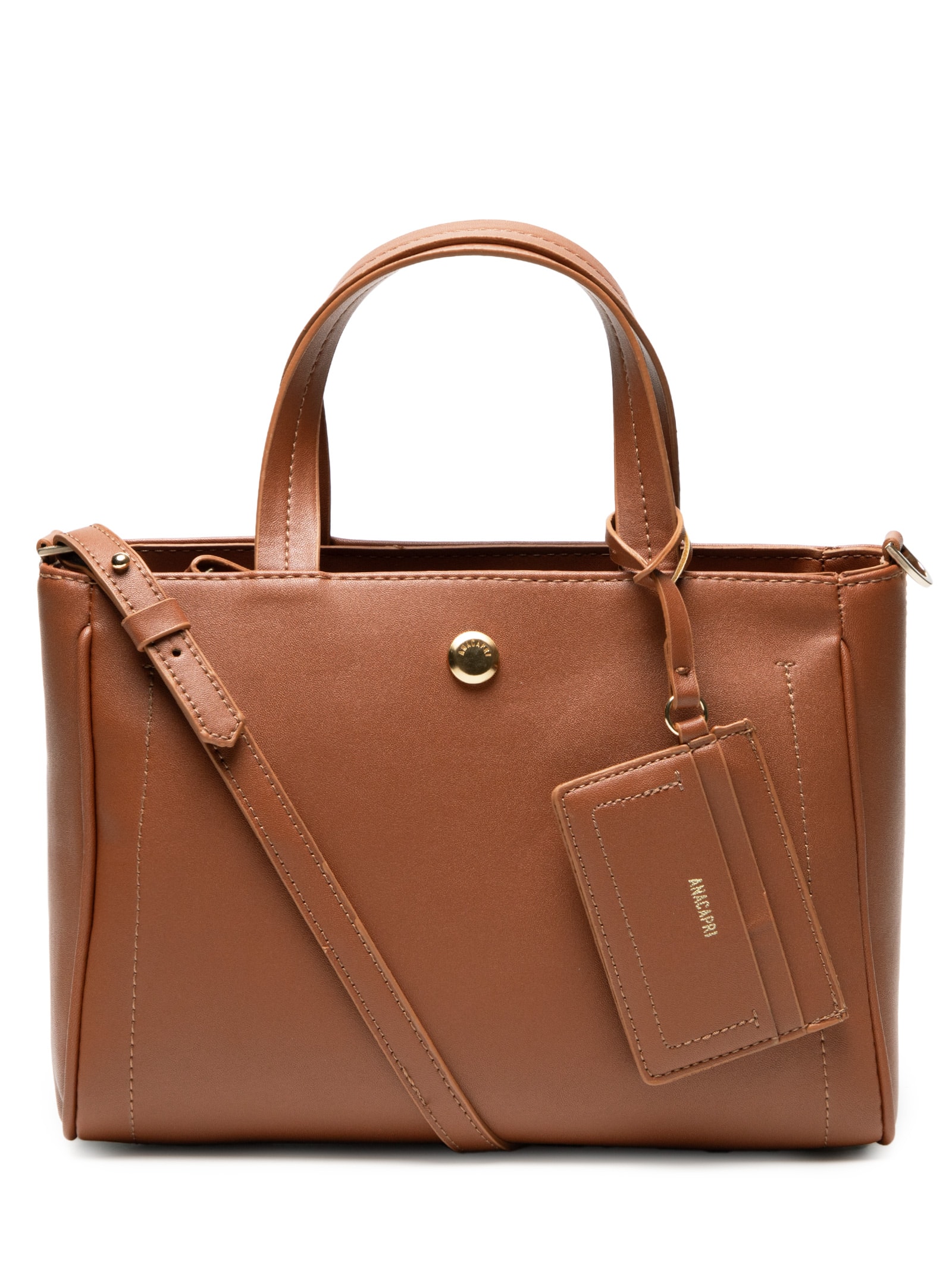 Bolsa Feminina Tote Média Com Porta Cartão - Anacapri - Marrom