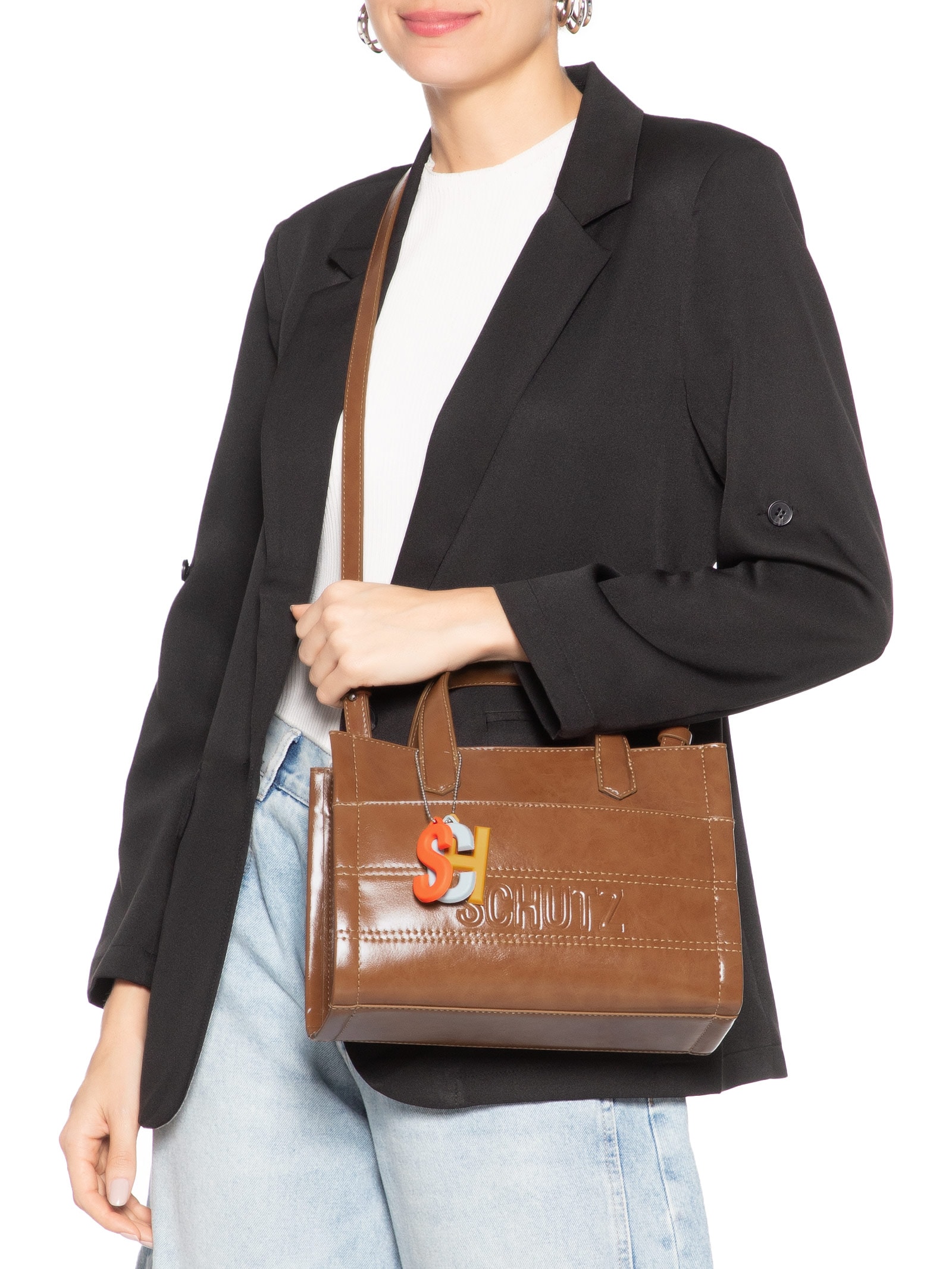 Bolsa Feminina Tote Média Sian Marrom Schutz