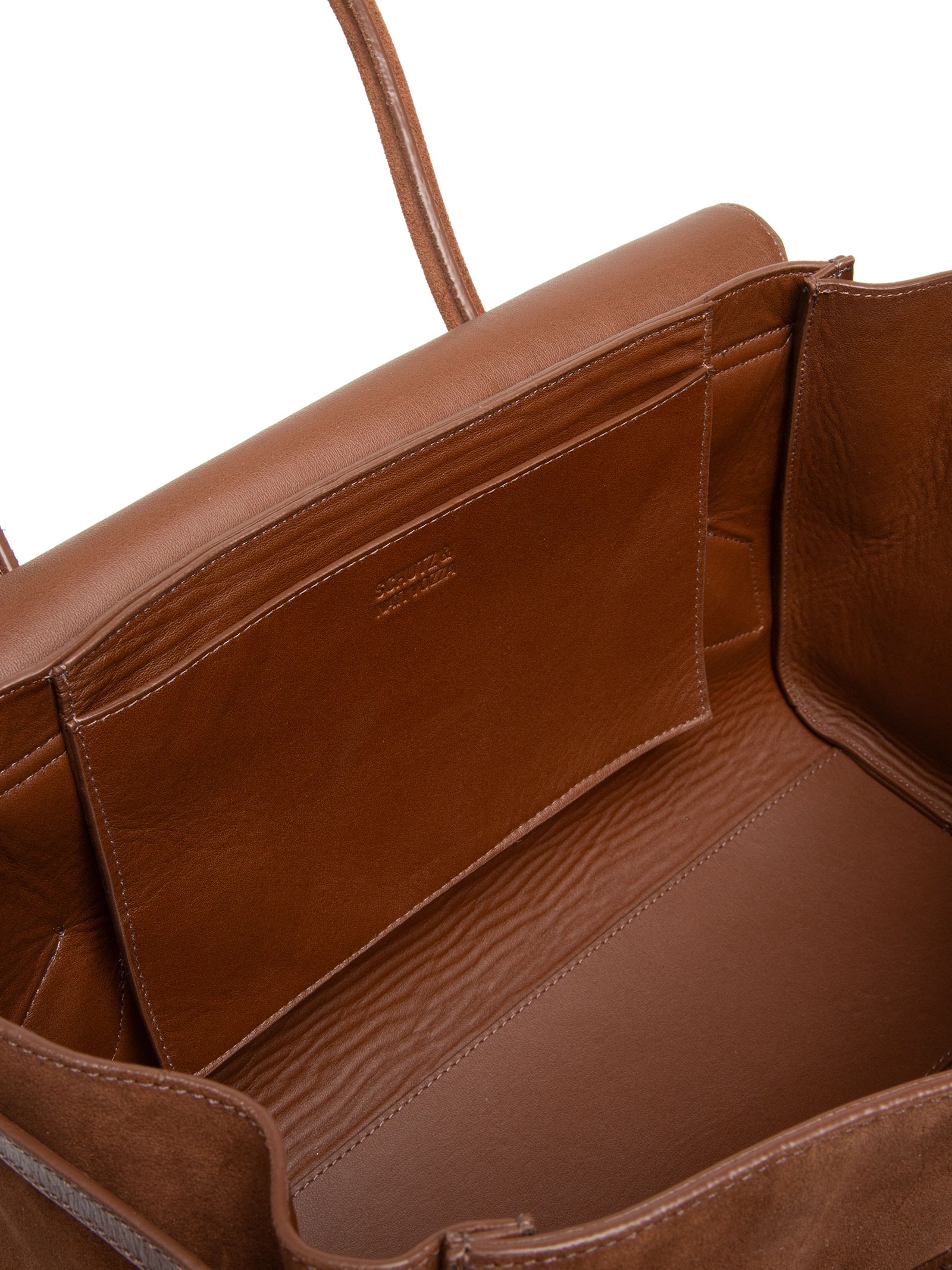 Bolsa Feminina Tote Sofia Camurça Marrom Schutz + Nati Vozza