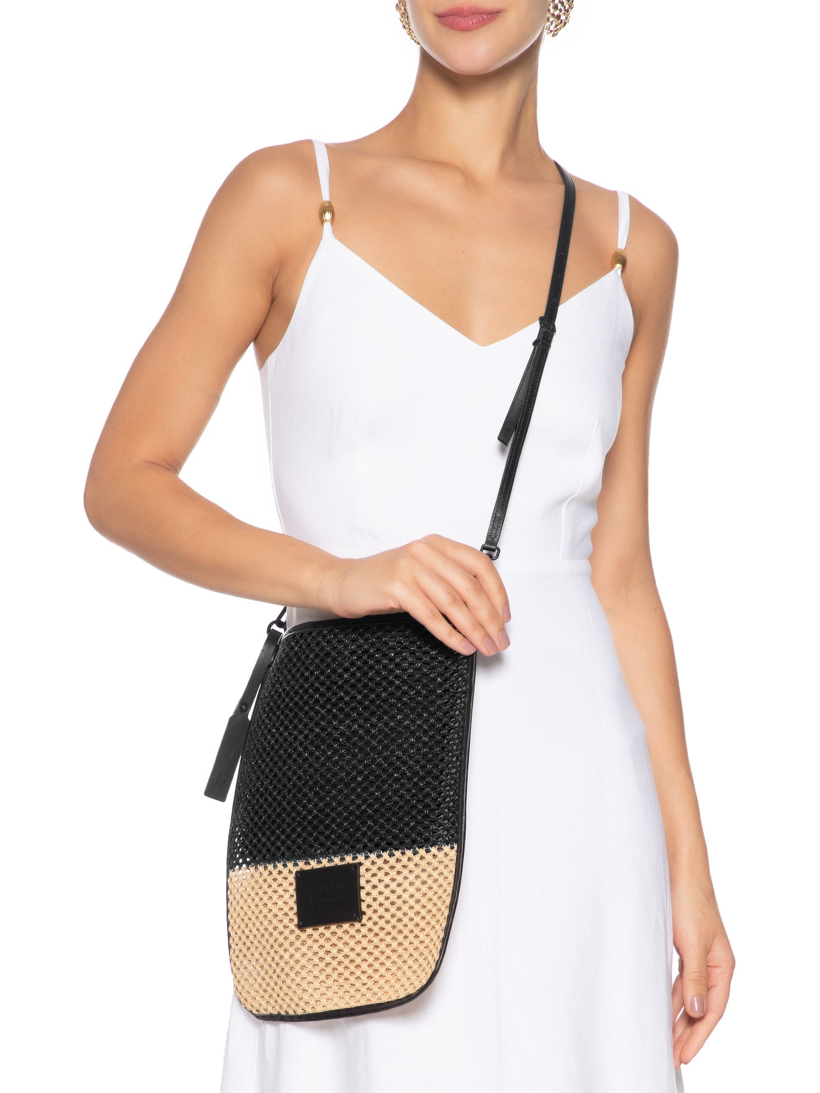 Bolsa Feminina Tote Tela Flat Bicolor Bege Osklen