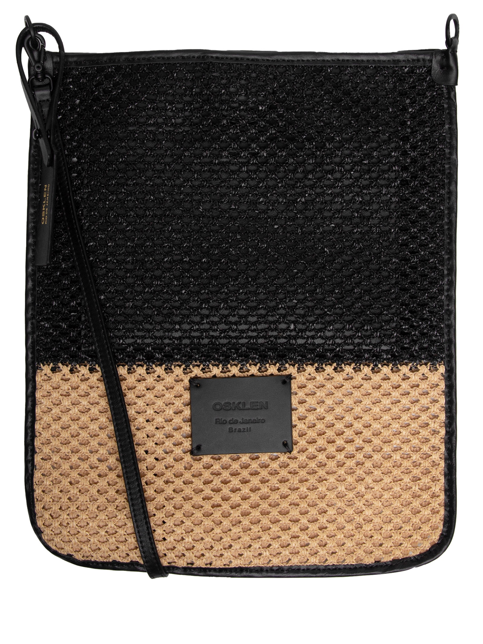 Bolsa Feminina Tote Tela Flat Bicolor Bege Osklen