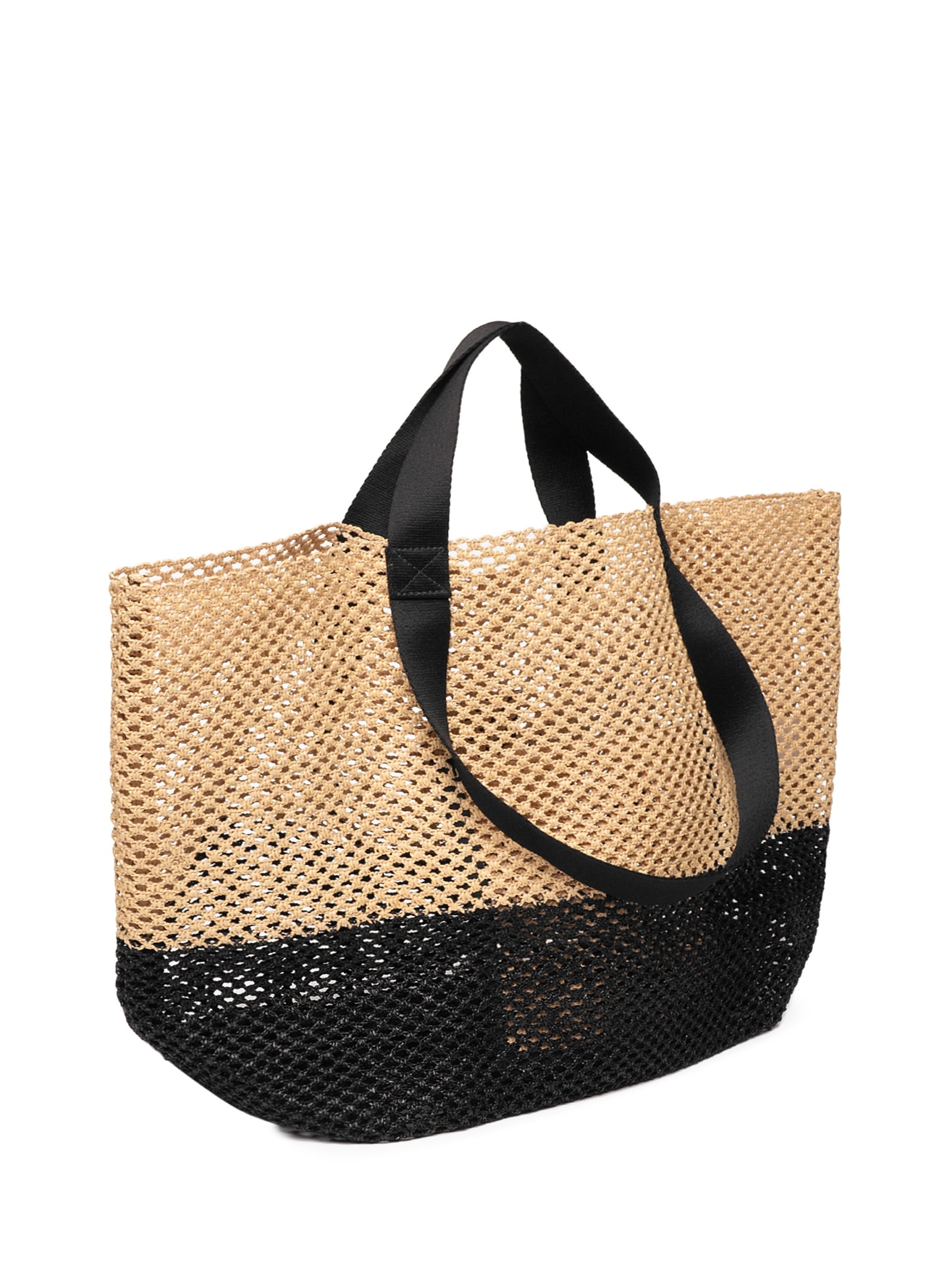 Bolsa Feminina Tote Tela Large Bicolor Bege Osklen